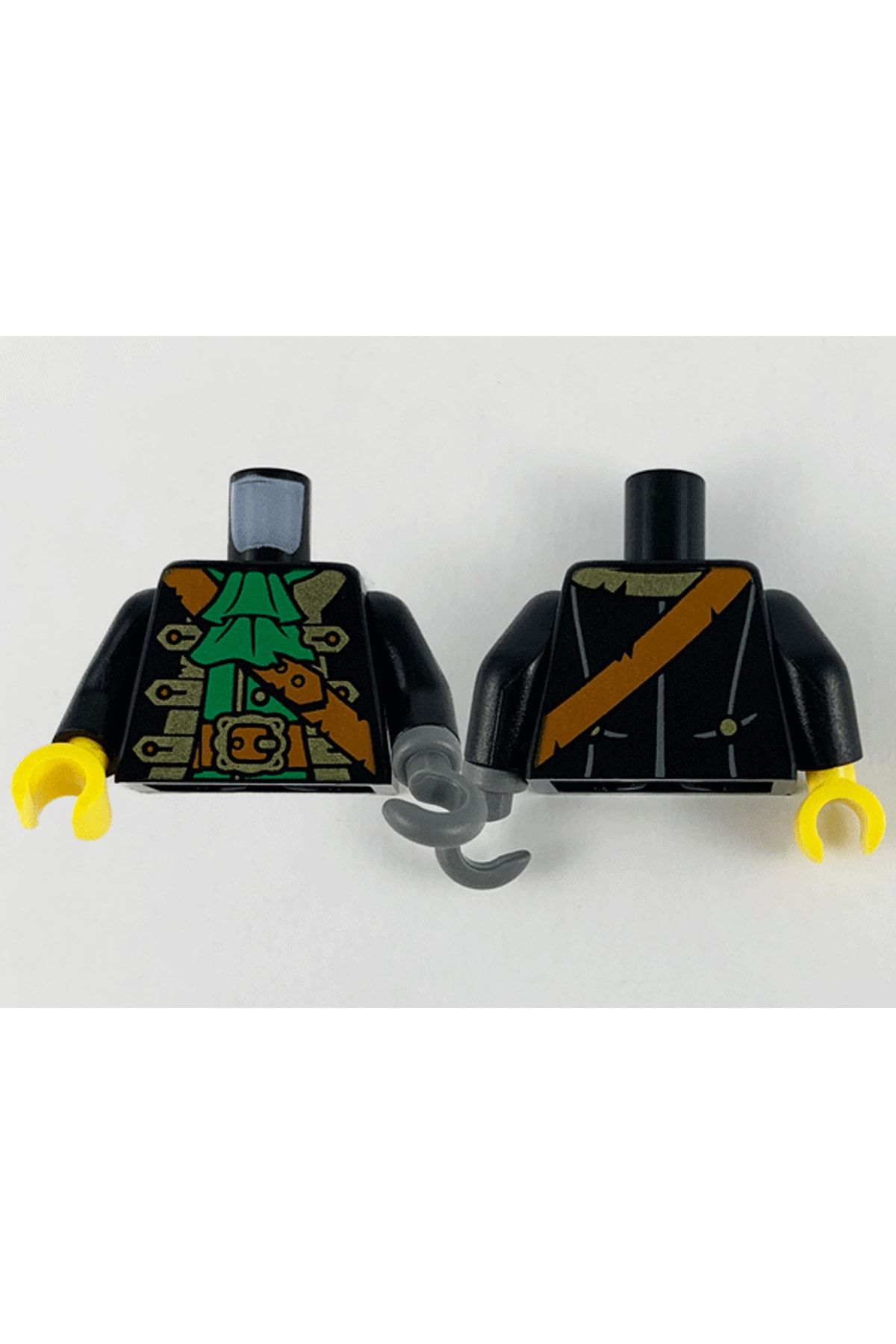 LEGO Orjinal Moc Custom Minifigür Minifigure Gövde Torso Pirate Siyah Korsan Kaptan Kanca