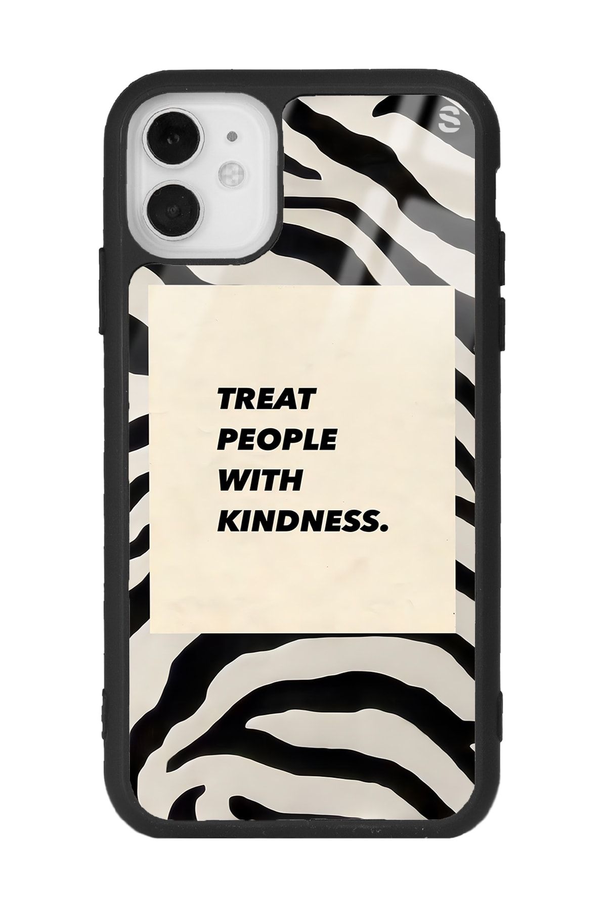 Spoyi Iphone 11 Uyumlu  Zebra Motto Tasarımlı Glossy Telefon Kılıfı
