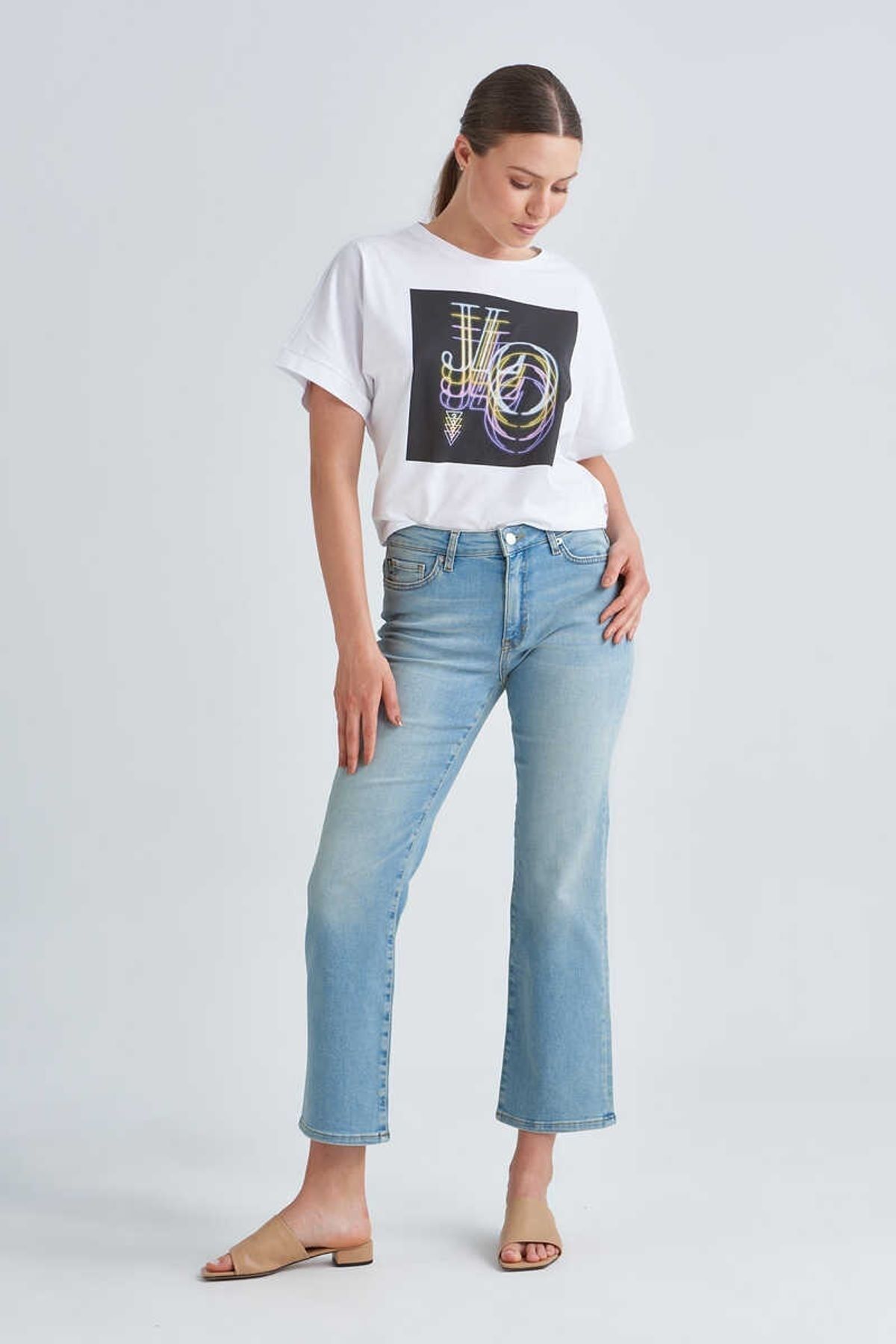 Moschino Kadın Crop Jeans