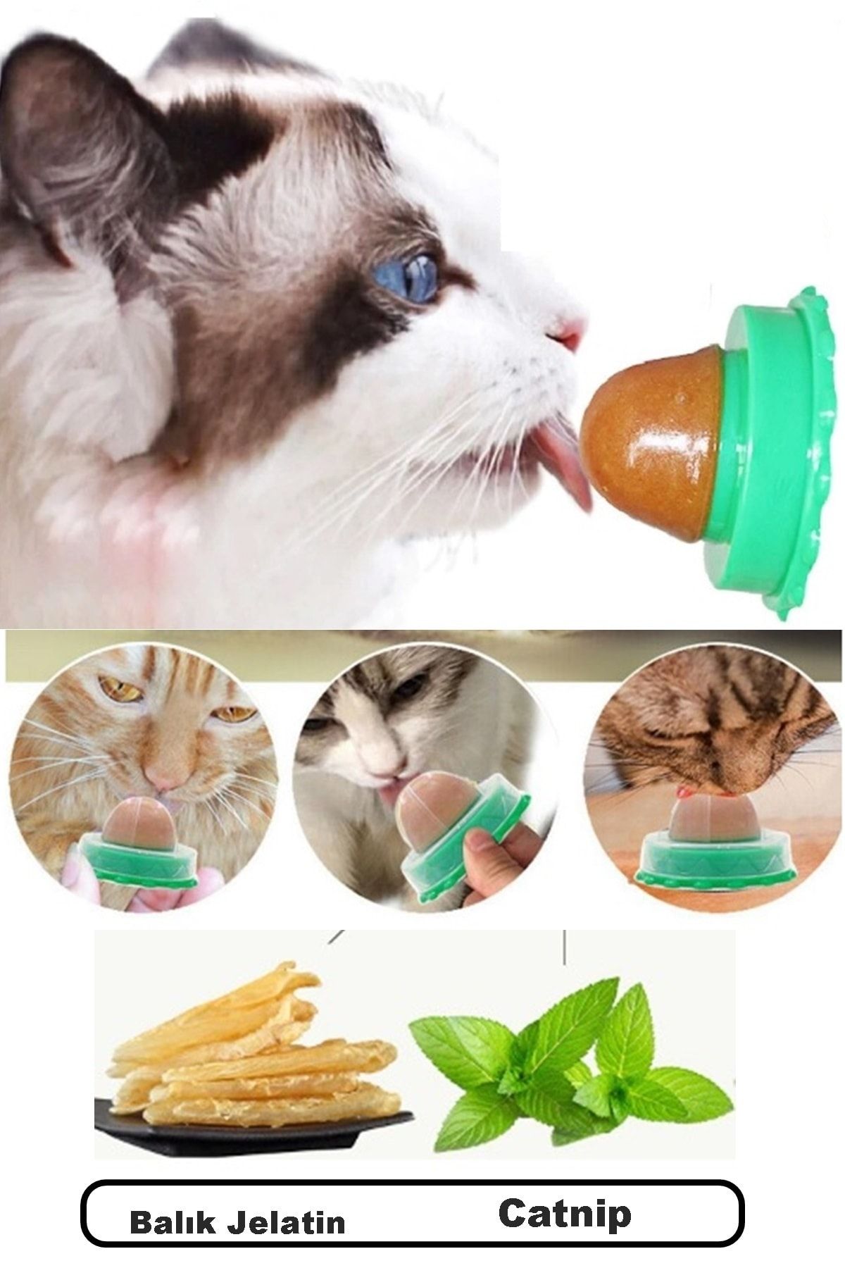 Genel Markalar Kedi Sağlıklı Beslenme Ve Kedi Yalama Topu Kedi Otu Ve Balık Jelatin Enerji Topu Vitamin Jeli Catnip