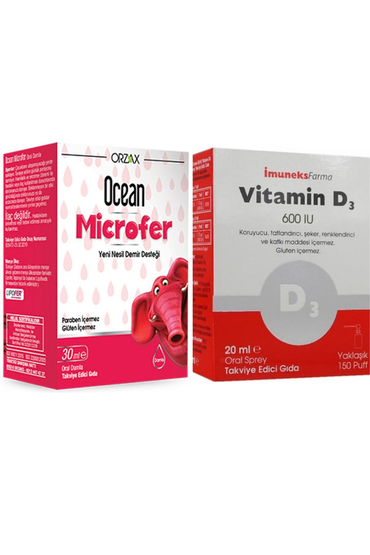 Ocean Microfer Damla 30ml + Imuneks Farma Vitamin D3 600ıu 20ml