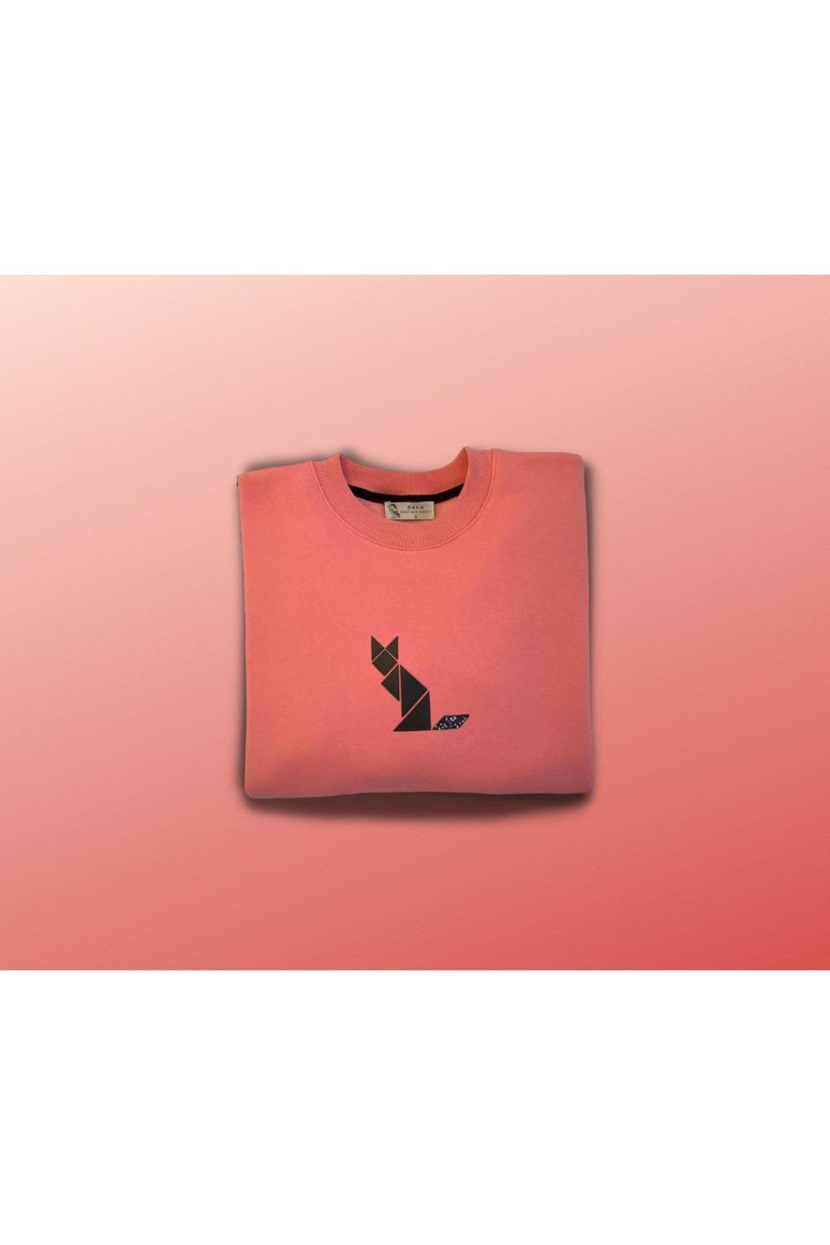 saka “kedi” 3 Iplik Baskılı Oversize Sweatshirt