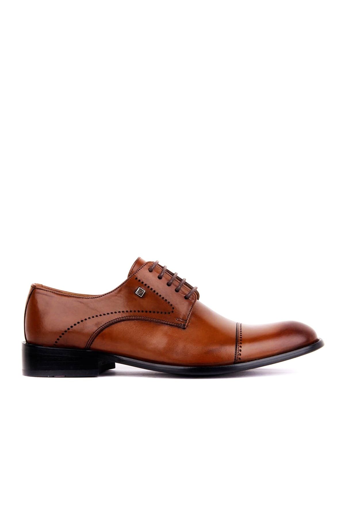 Fosco Fsc-5045 Taba Erkek Çift Yüz Bağlı Yuvarlak Burunlu Klasik Ayakkabı