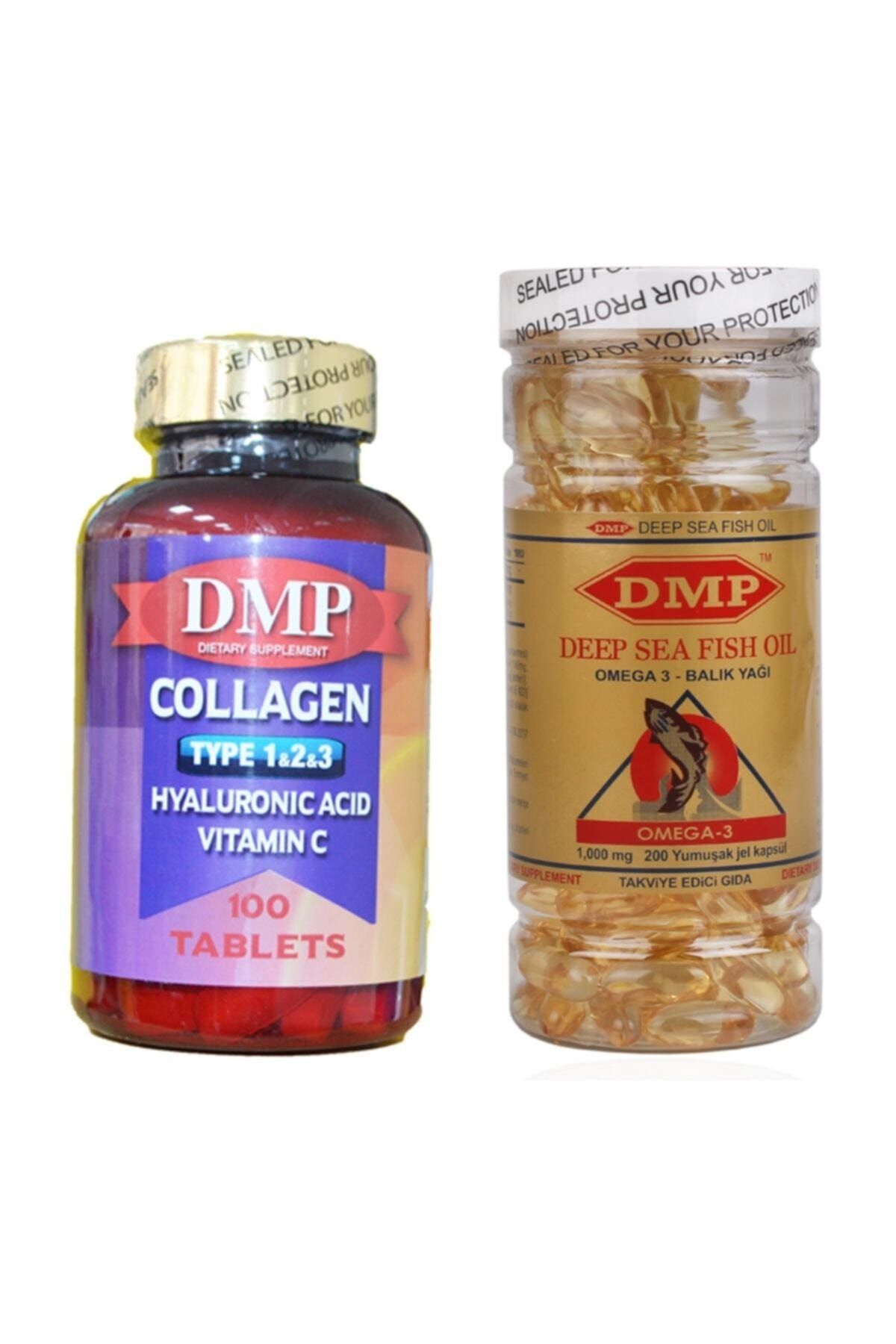 DMP COLLAGEN Tip 1-2-3 Hyaluronic Acid Vitamin C 100 Tablet Omega 3 1000 Mg 200 Capsül
