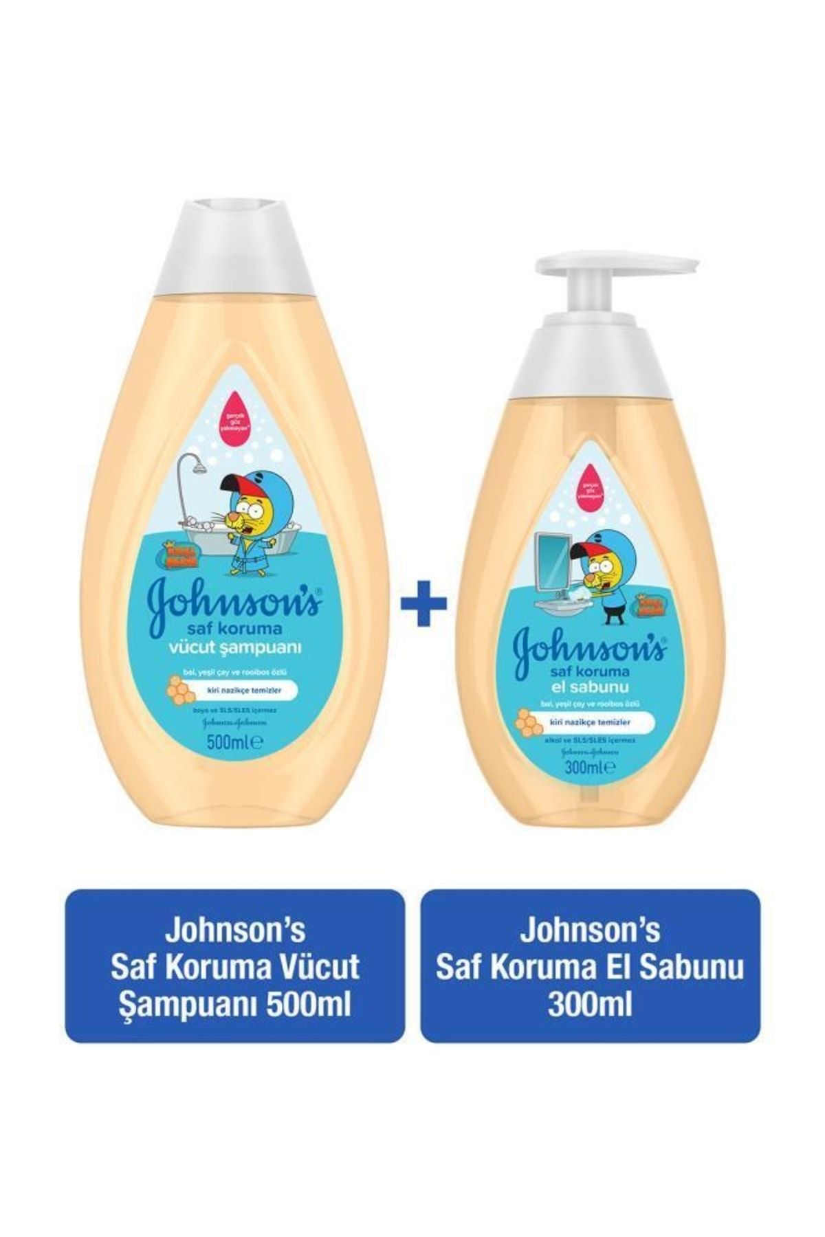 Johnson's Saf Koruma Bebek Şampuanı 500 ml Saf Koruma Sıvı Sabun 300 ml