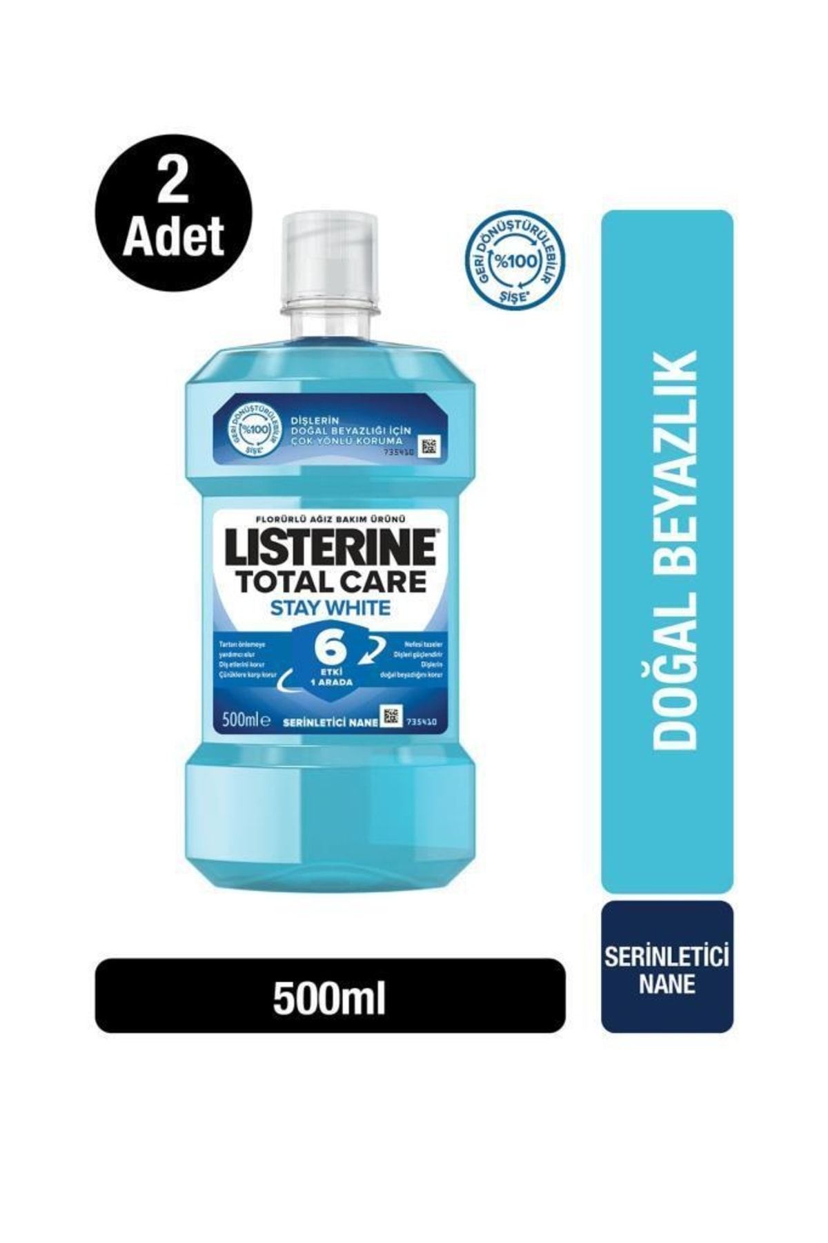 Listerine Stay White Ağız Bakım Suyu 500 ml X2