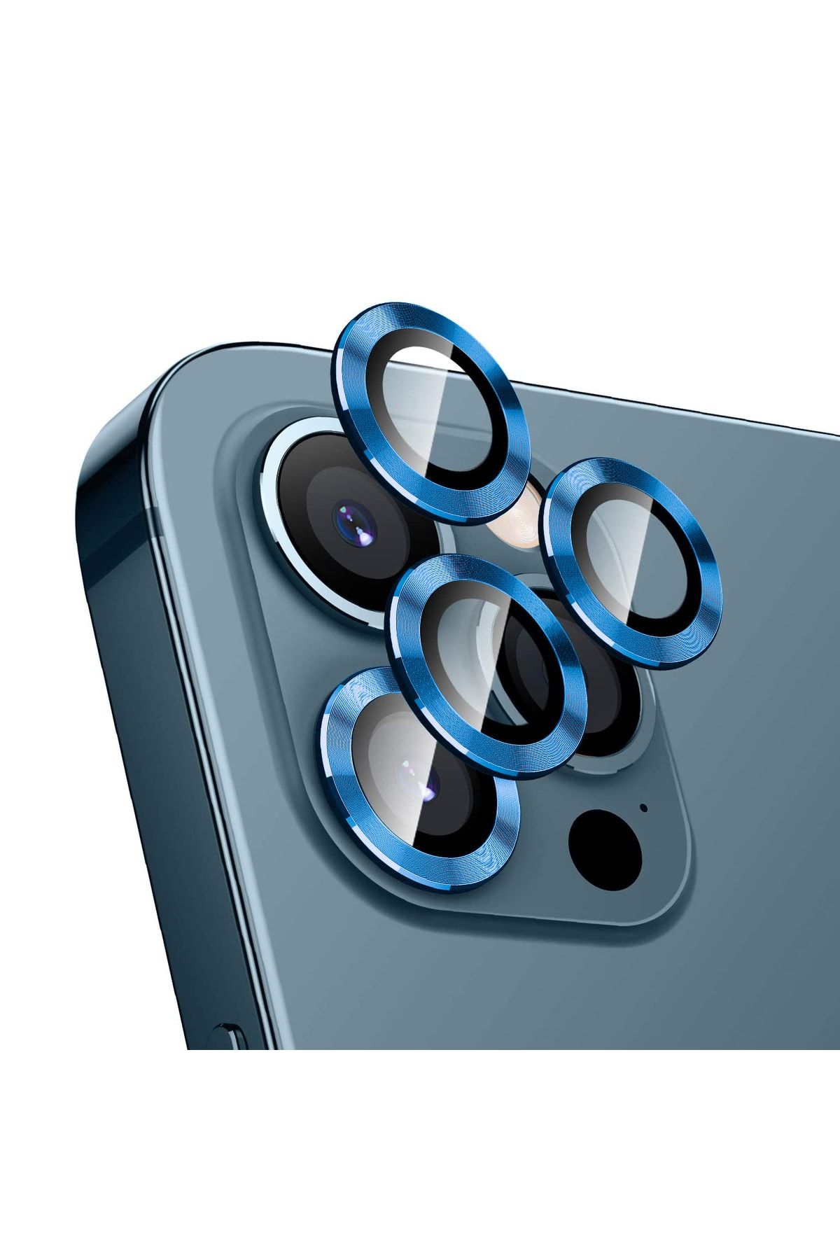 Bufalo Iphone 11 Pro Kamera Lens Koruyucu Cam Metal Kenarlı 3lü Set Mavi  Uyumlu