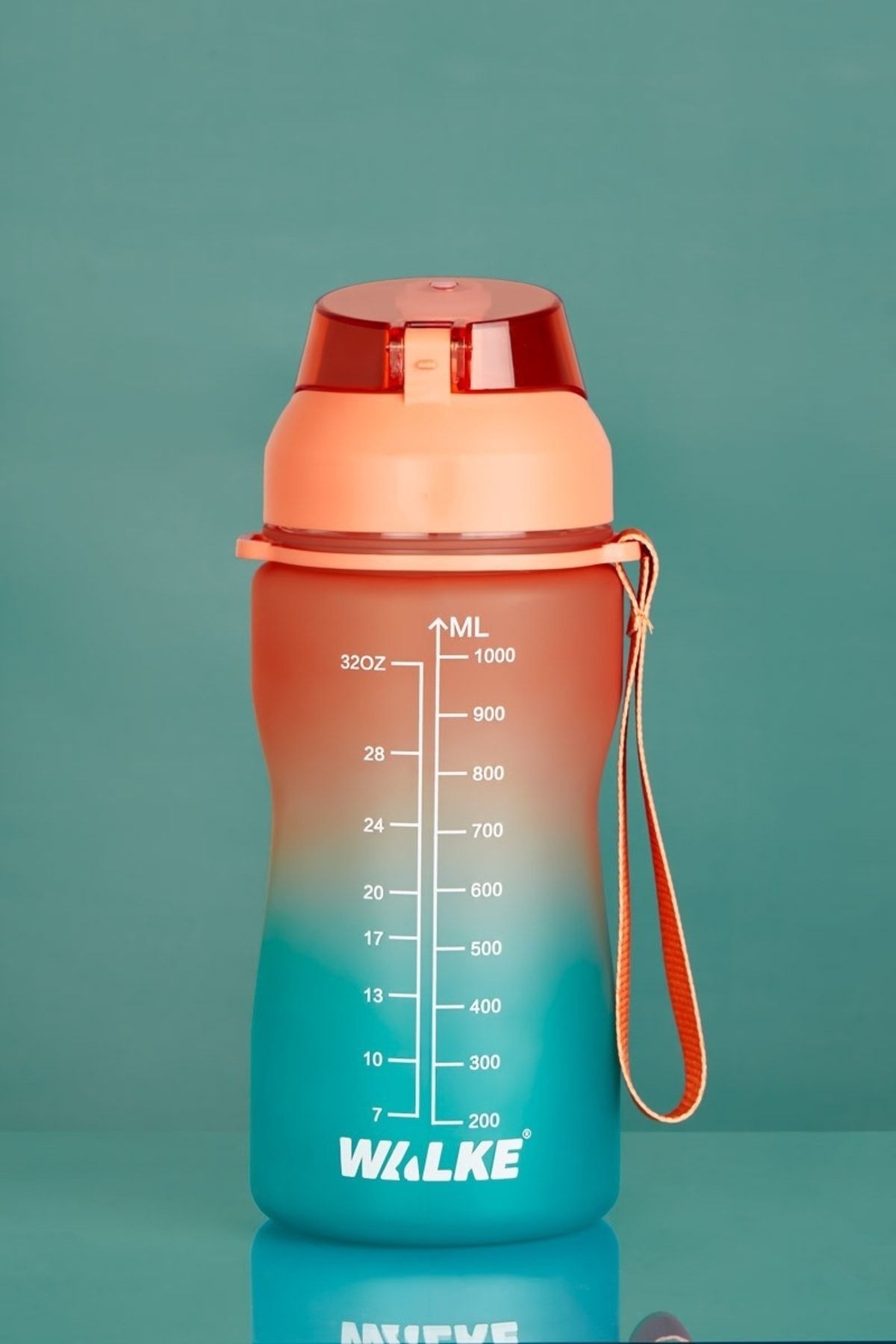 Walke Premium Bottle 1.0 Litre Motivasyonel Tritan Su Matarası Su Şişesi Suluk (BPA İÇERMEZ)