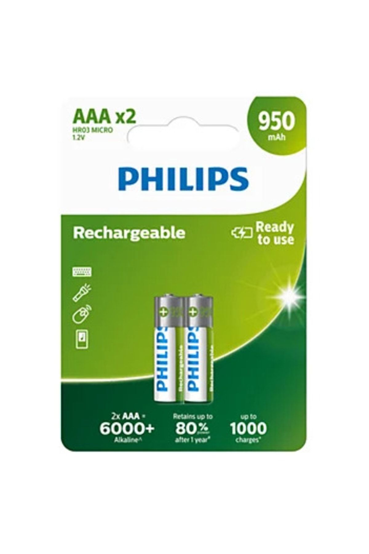 Philips 2li Şarj Edilebilir Aaa Ince Pil 950mah