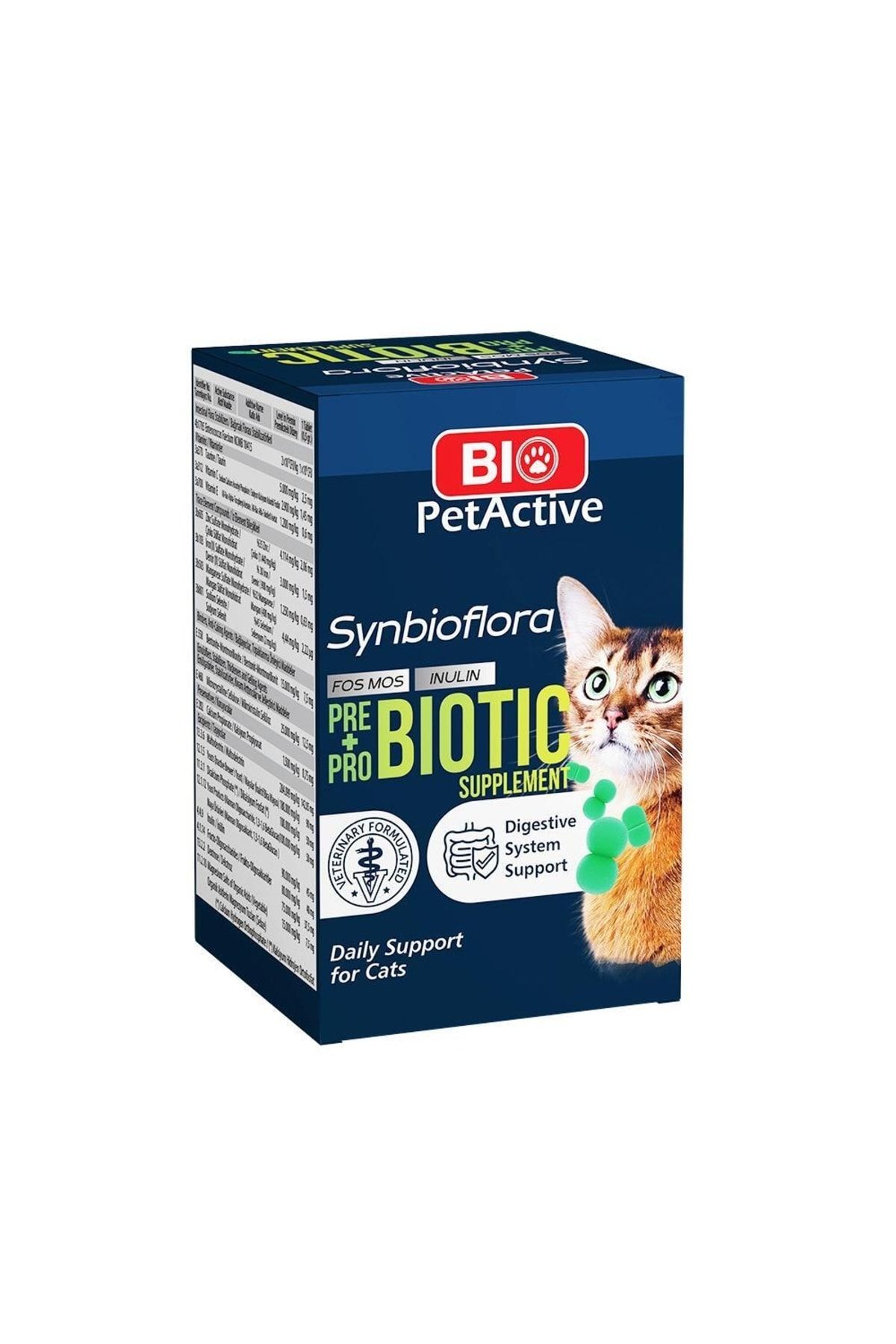 Bio PetActive Biotic Probiyotik Prebiyotik Kedi Sindirim Için 60 Tablet 30 Gr