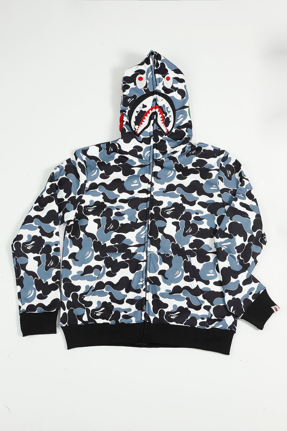 Leox Wear Bape Beyaz Siyah Unisex Nakış Hırka