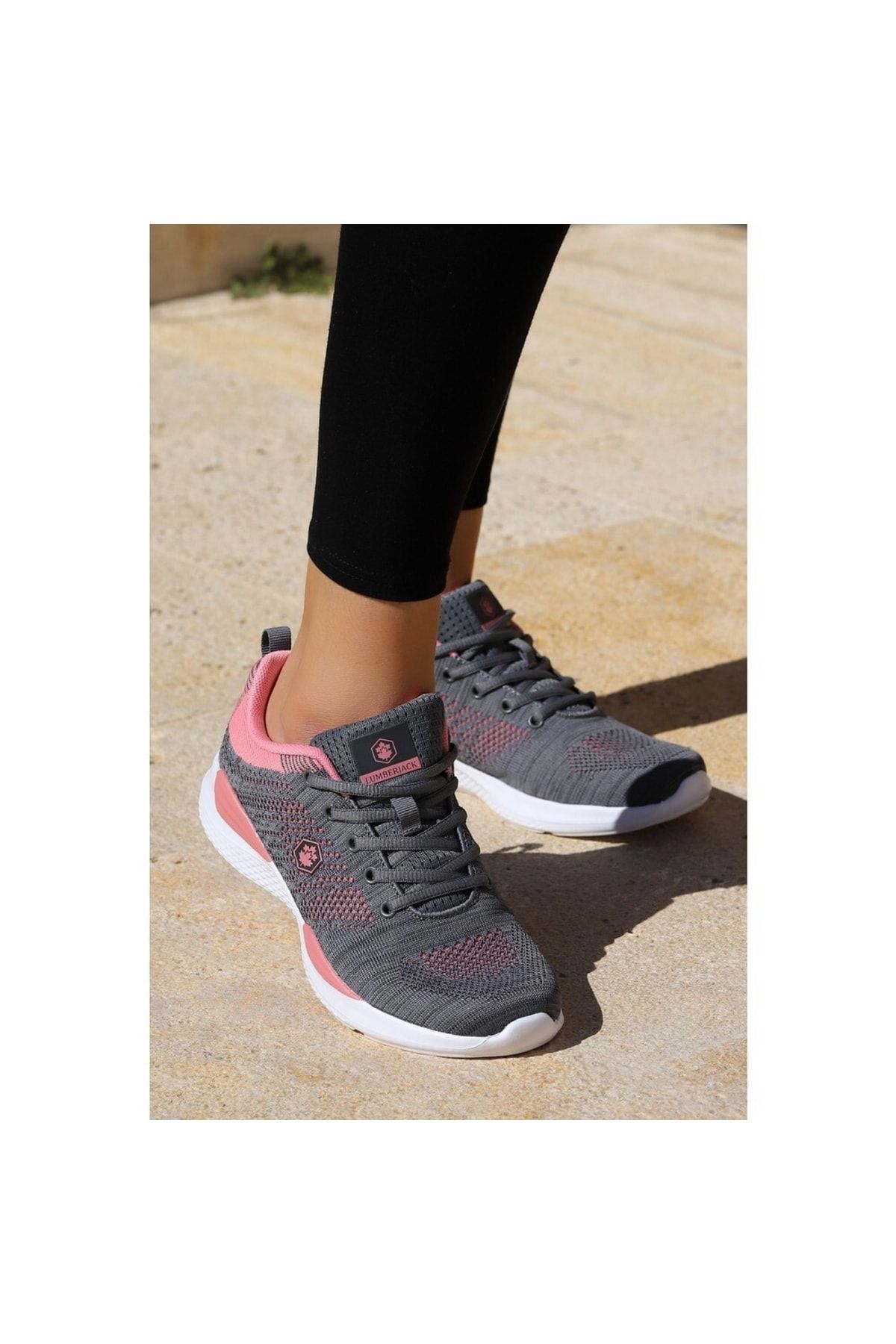 Lumberjack Wolky Ortopedik Kadın Günlük Koşu Yürüyüş Bağçıklı Gri Spor Ayakkabı