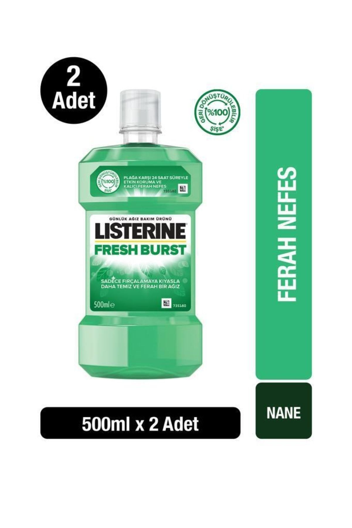Listerine Fresh Burst Ağız Bakım Suyu 500 ml X2