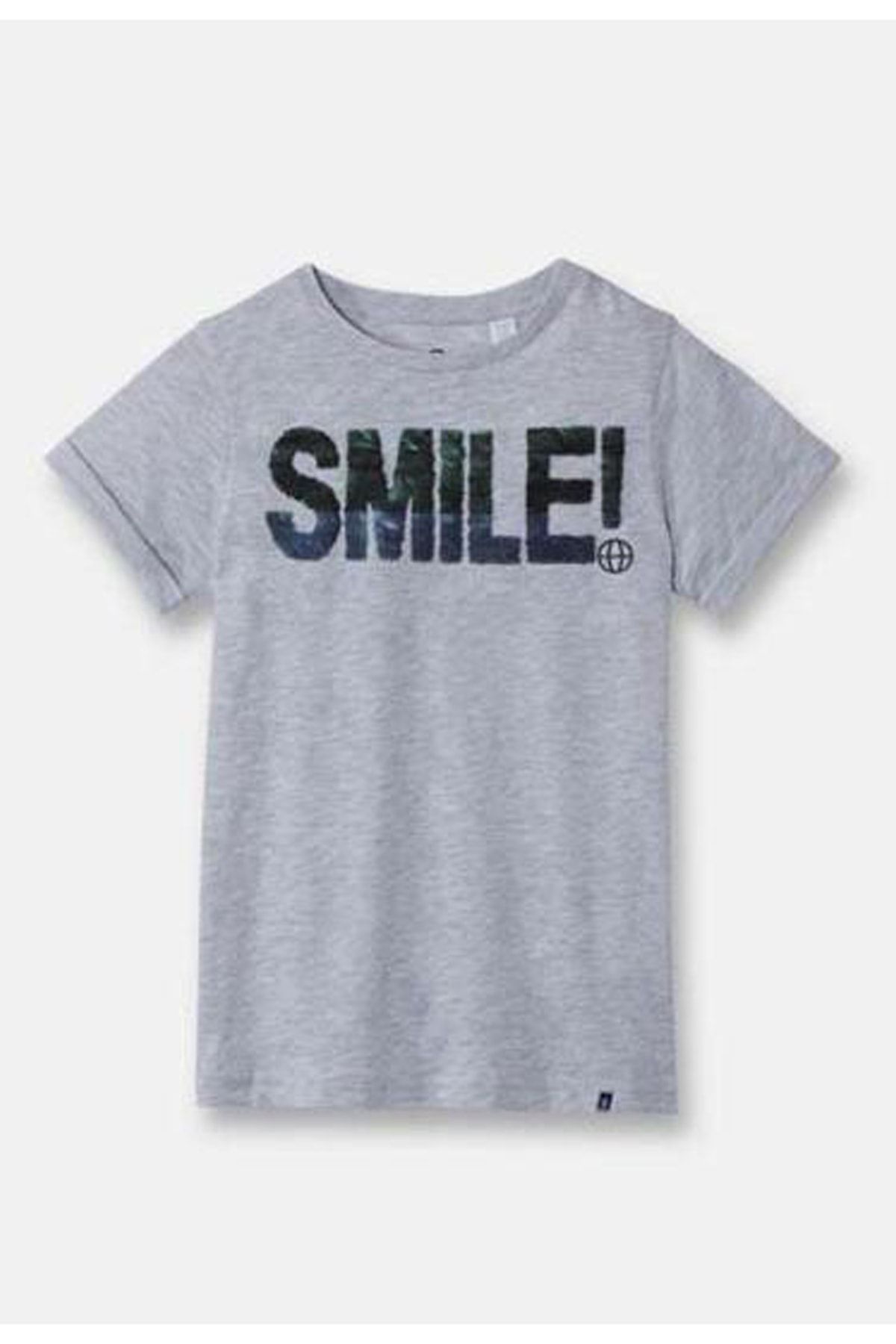 MİNİKO KİDS Erkek Çocuk Fun Smile Değişen Pullu Kısa Kol Tişört