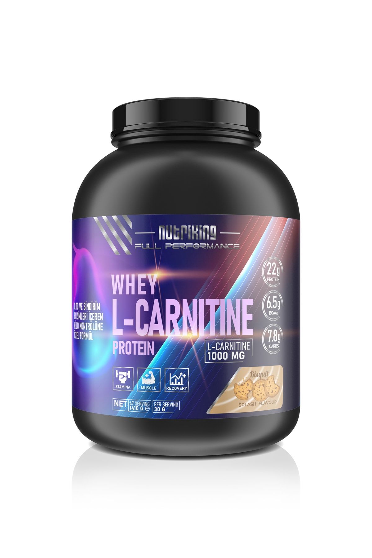Nutriking Whey Protein L-carnitine Q10™ 1410gr Bisküvi Aromalı (l-carnitine Karışımlı) - 47 Servis