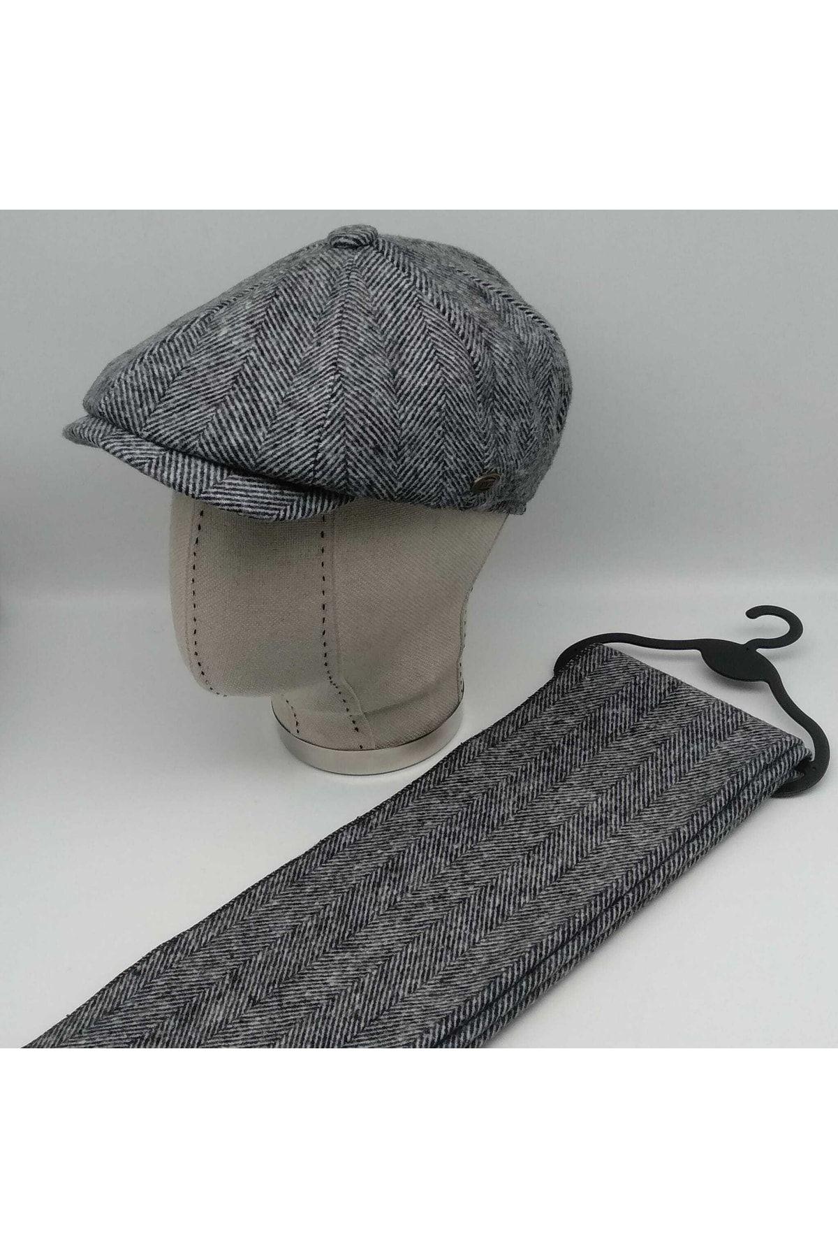 Shopiolog Şapka Atkı Takım David Beckham Model Peaky Blinders Kışlık Kasket