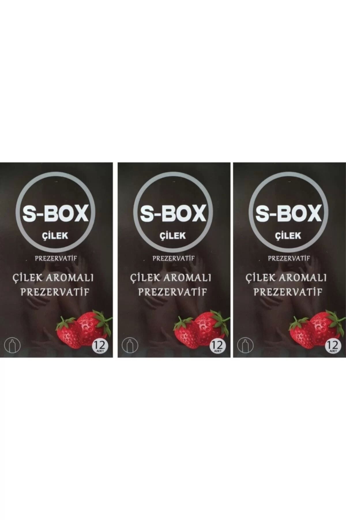 S-Box Sbox Çilekli Prezervatif 12 Li X3 Paket