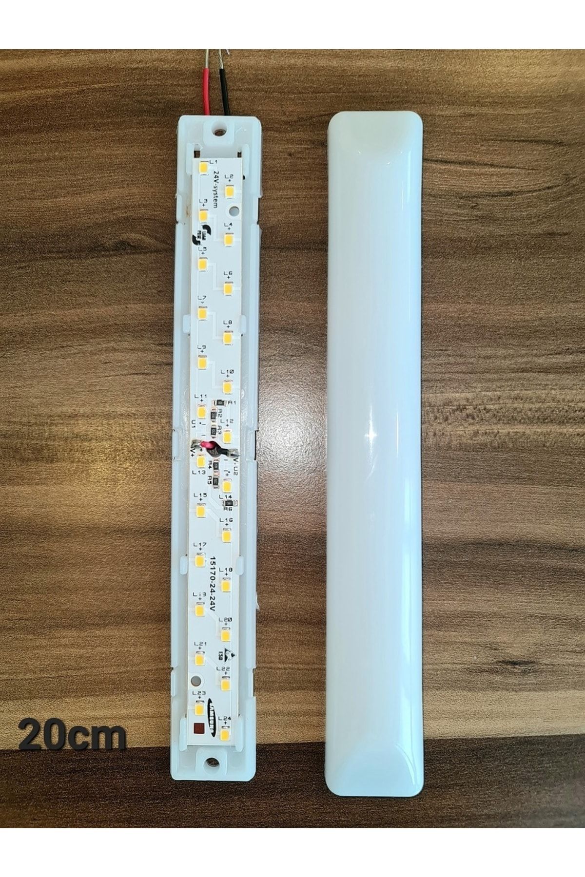 UNİKOM 50'li Paket 24v Tente Led Aydınlatma Armatür 20cm-düz Taban -beyaz Işık(6500K)