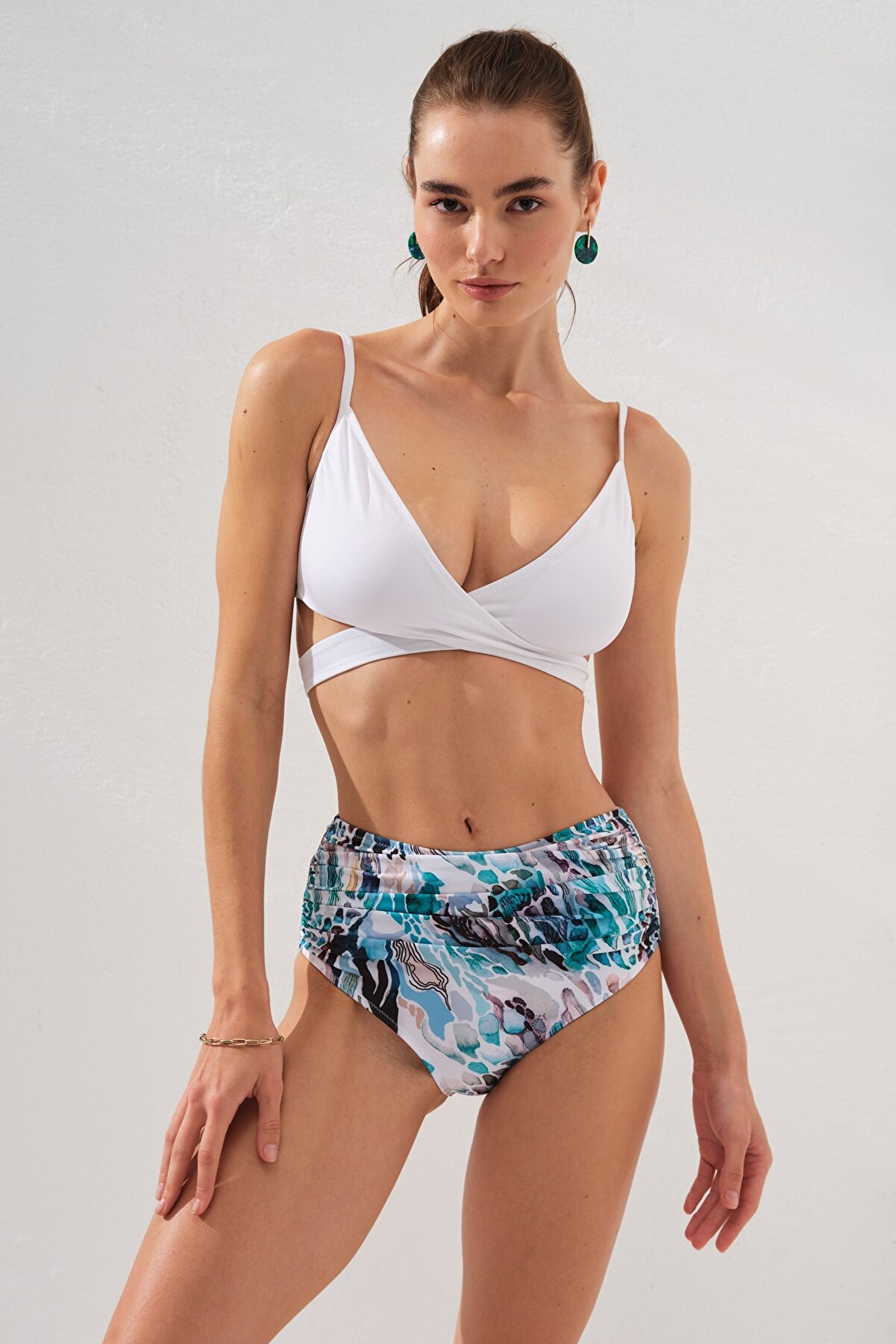 Sasha Belden Bağlamalı Yüksek Bel Bikini Takım 231236-d IR8201