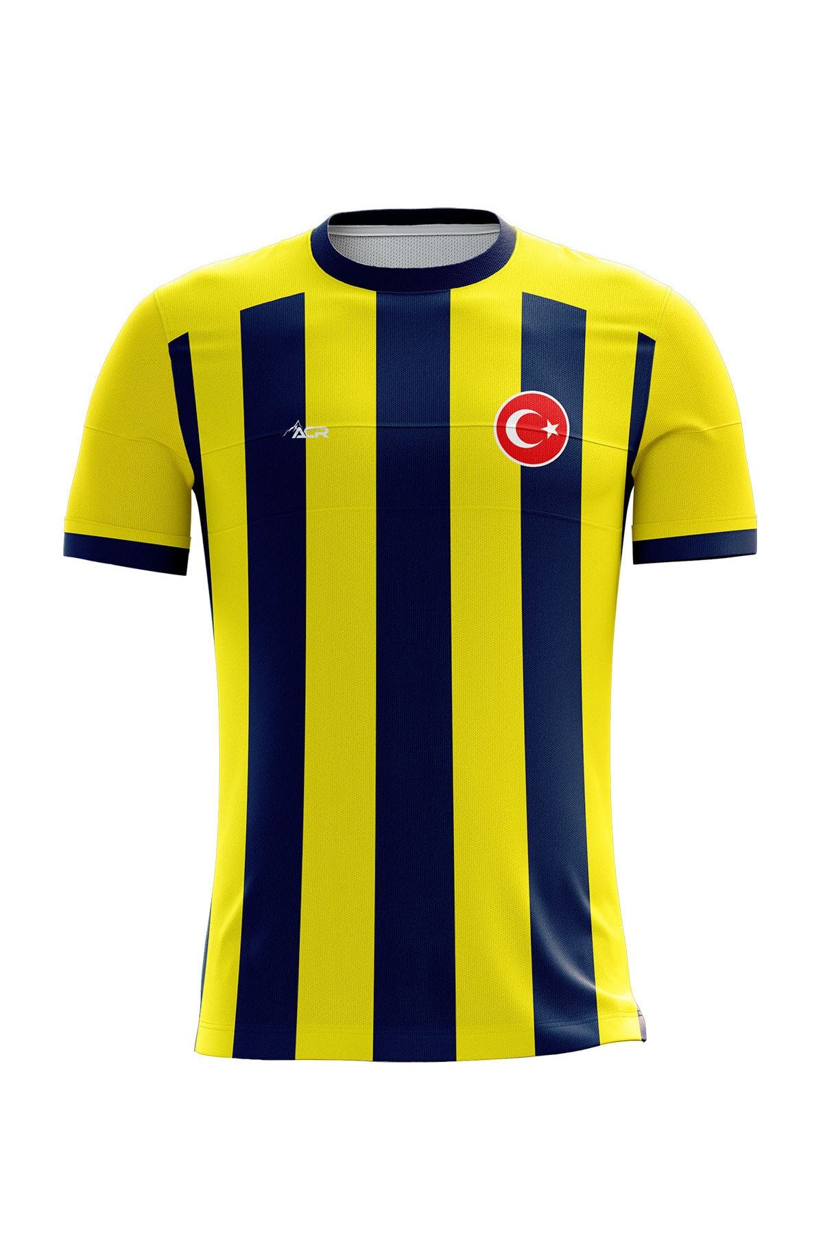 ACR Giyim Tekstil Forma Baskı Kişiye Özel Futbol Forması Tek Üst Sarı Lacivert 2020