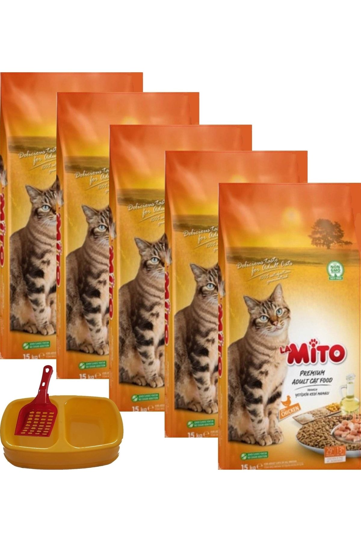 Mito Adult Cat Tavuklu Yetişkin Kedi Maması 1 kg X 5 Adet + Kürek Mamalık