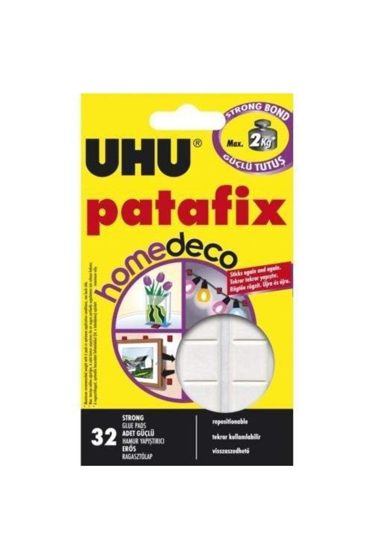 Uhu Patafix Deco Beyaz Hamur Yapıştırıcı 32'li Paket