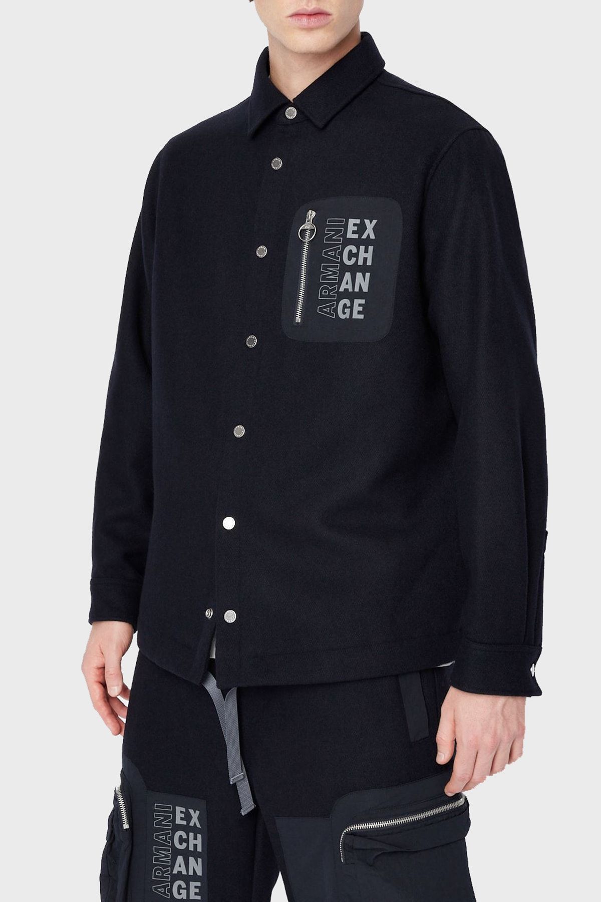 Armani Exchange Logolu Regular Fit Cepli Gömlek Ceket Erkek Gömlek Ceket 6lzb39 Znıhz 1510