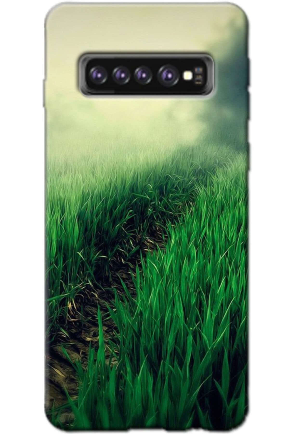 Turkiyecepaksesuar Samsung Galaxy S10 Plus Kılıf Silikon Baskılı Desenli Arka Kapak