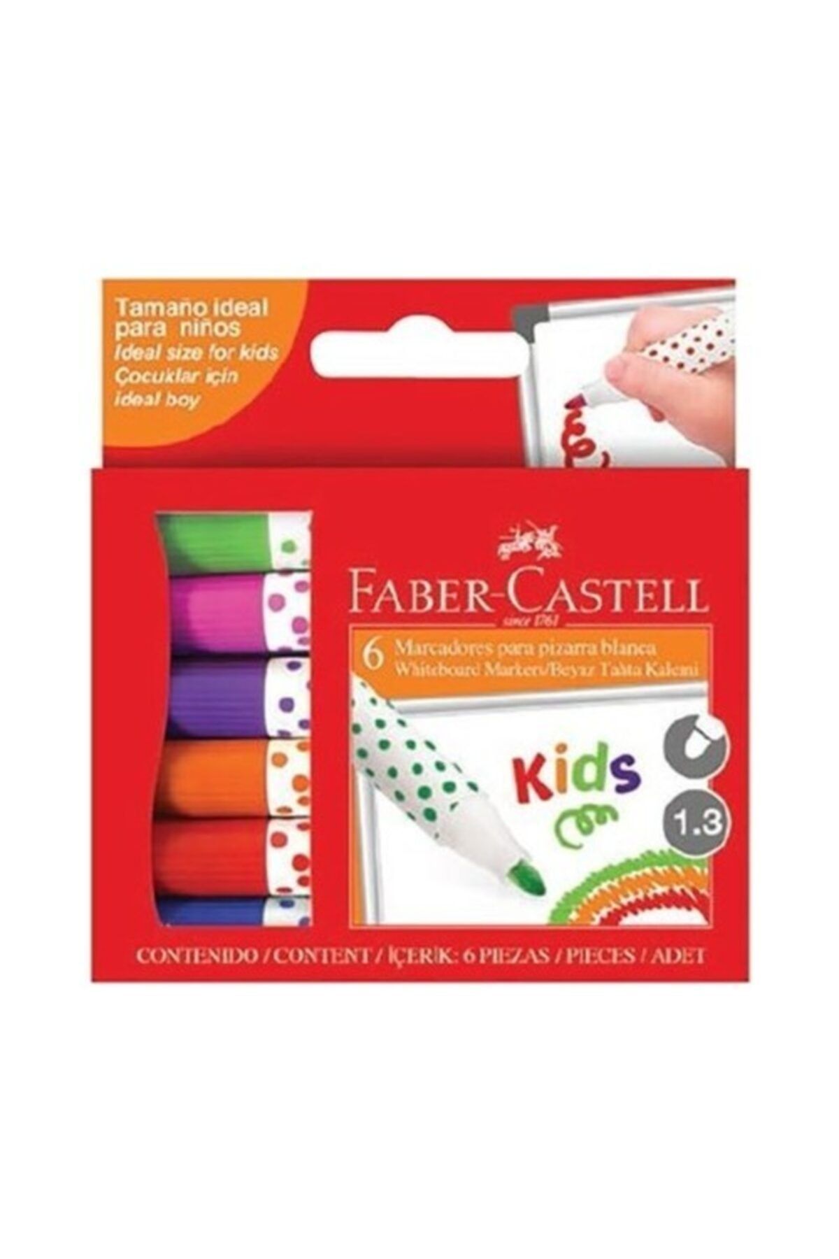 Faber Castell Faber-castell Kids Beyaz Tahta Kalemi 6'lı 6 Renk