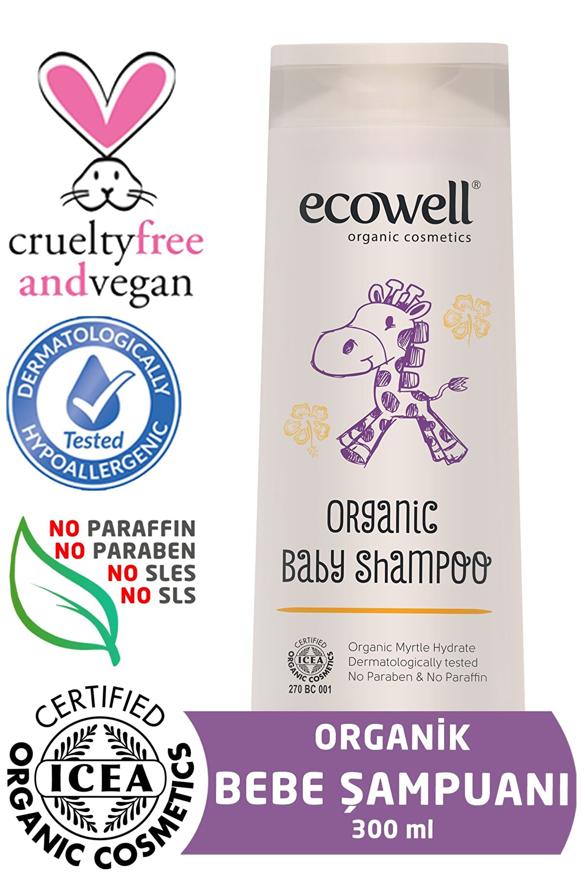 Ecowell Organik Bebe Şampuanı - 300 ml
