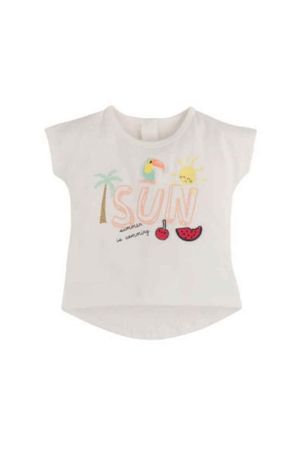 Mamino Kız Bebek Beyaz T-shirt 10431