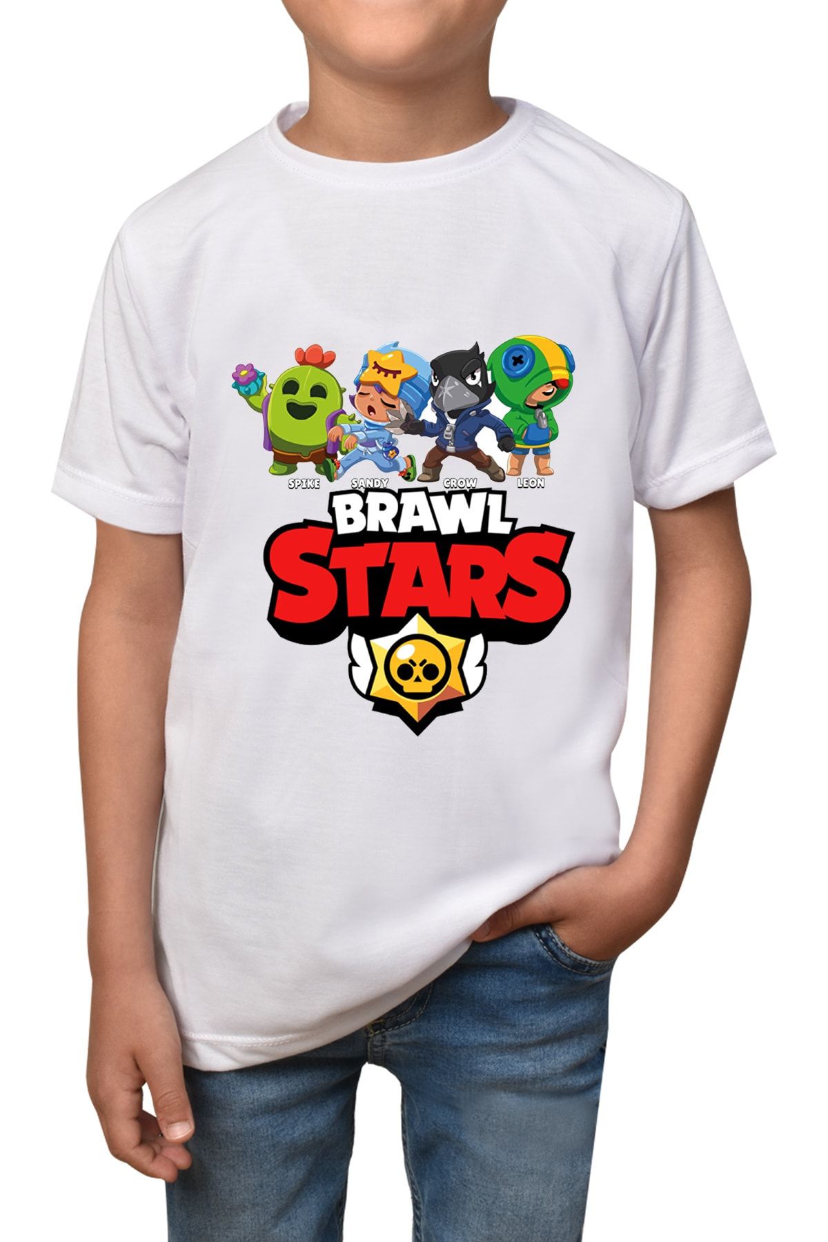 Phi Ajans Erkek Çocuk Beyaz Brawl Stars T-shirt T-17