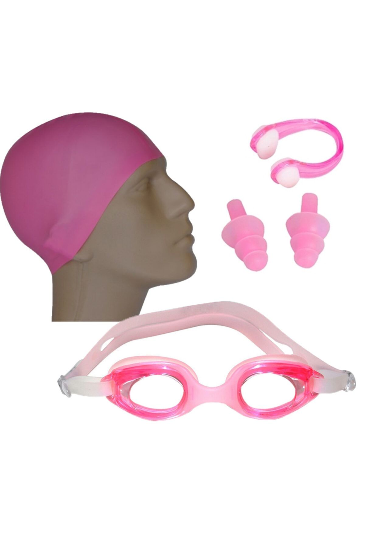 Povit Antifog Çocuk Yüzücü Gözlüğü Likra Bone Kulak Burun Tıkacı