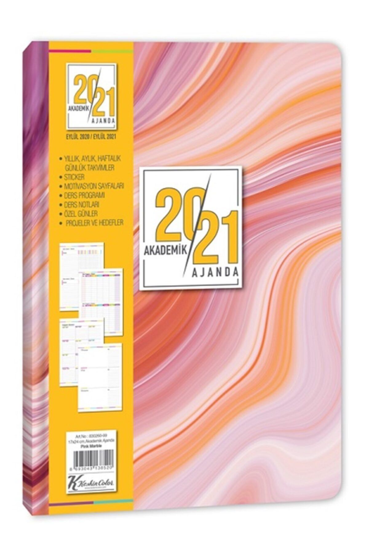 Keskin Color 2020-2021 Ciltli Akademik Ajanda Pink Marble 17*24