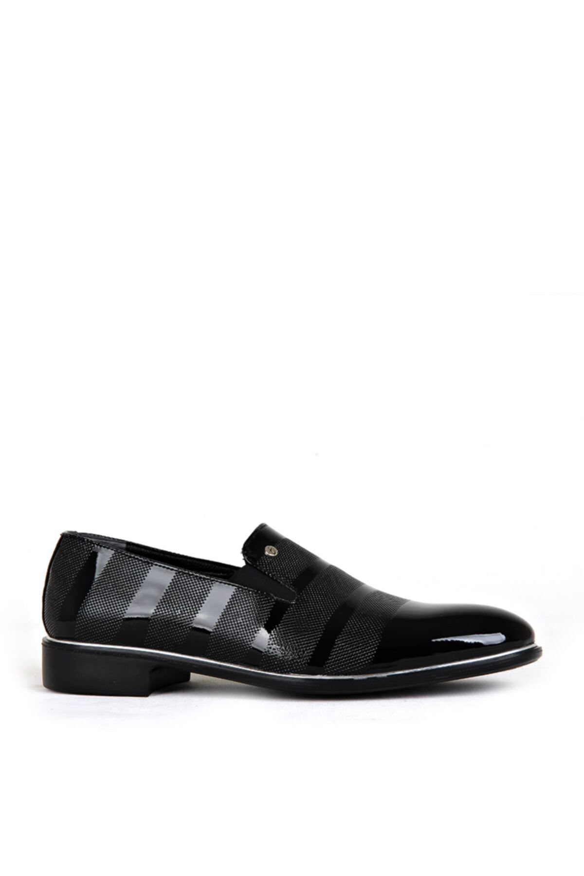 Stil Ayakkabim Erkek Siyah Rugan Klasik Ayakkabı