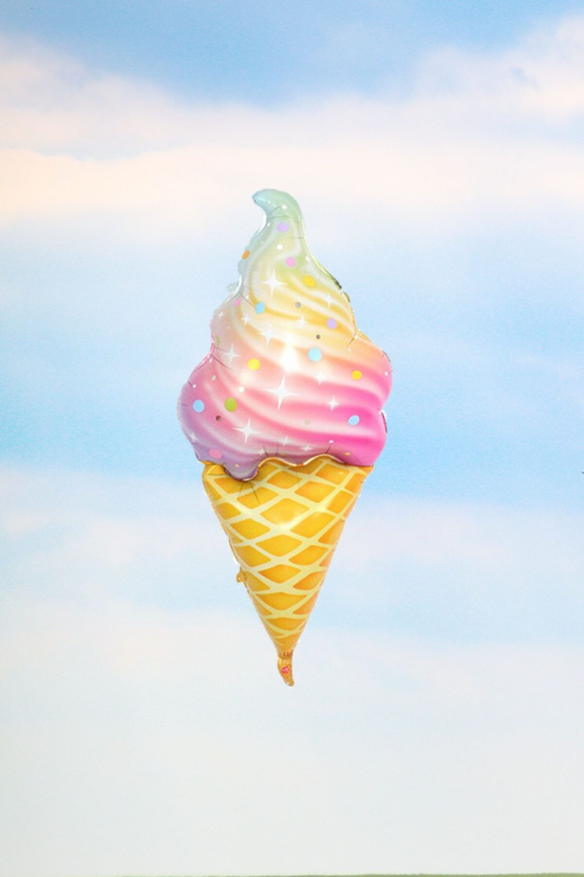 PEKSHOP Dondurma Balon , Renkli Dondurma Külah Şekilli Balon, Dondurma Konsept Doğum Günü Süsü