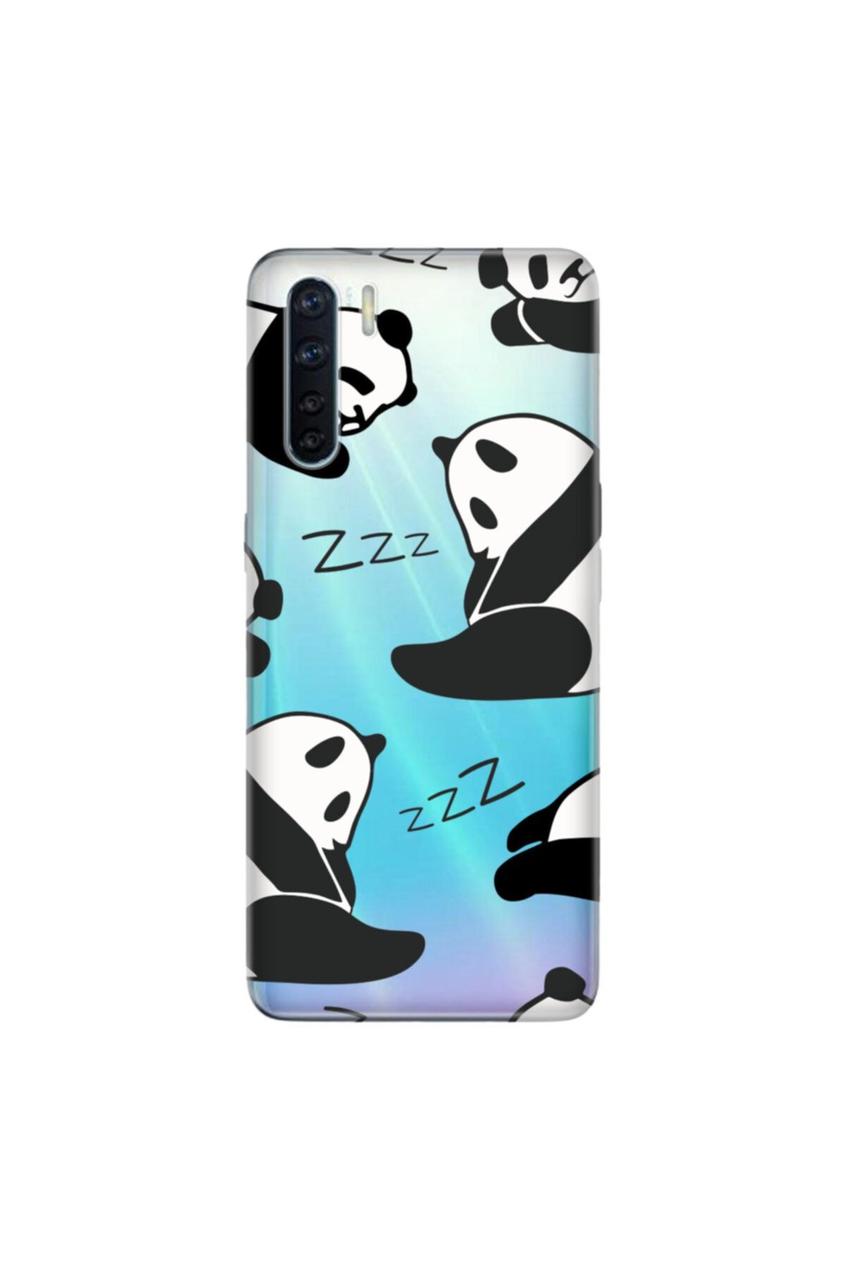 Cekuonline Oppo A91 Kılıf Temalı Resimli Silikon Telefon Kapak - Pandalar
