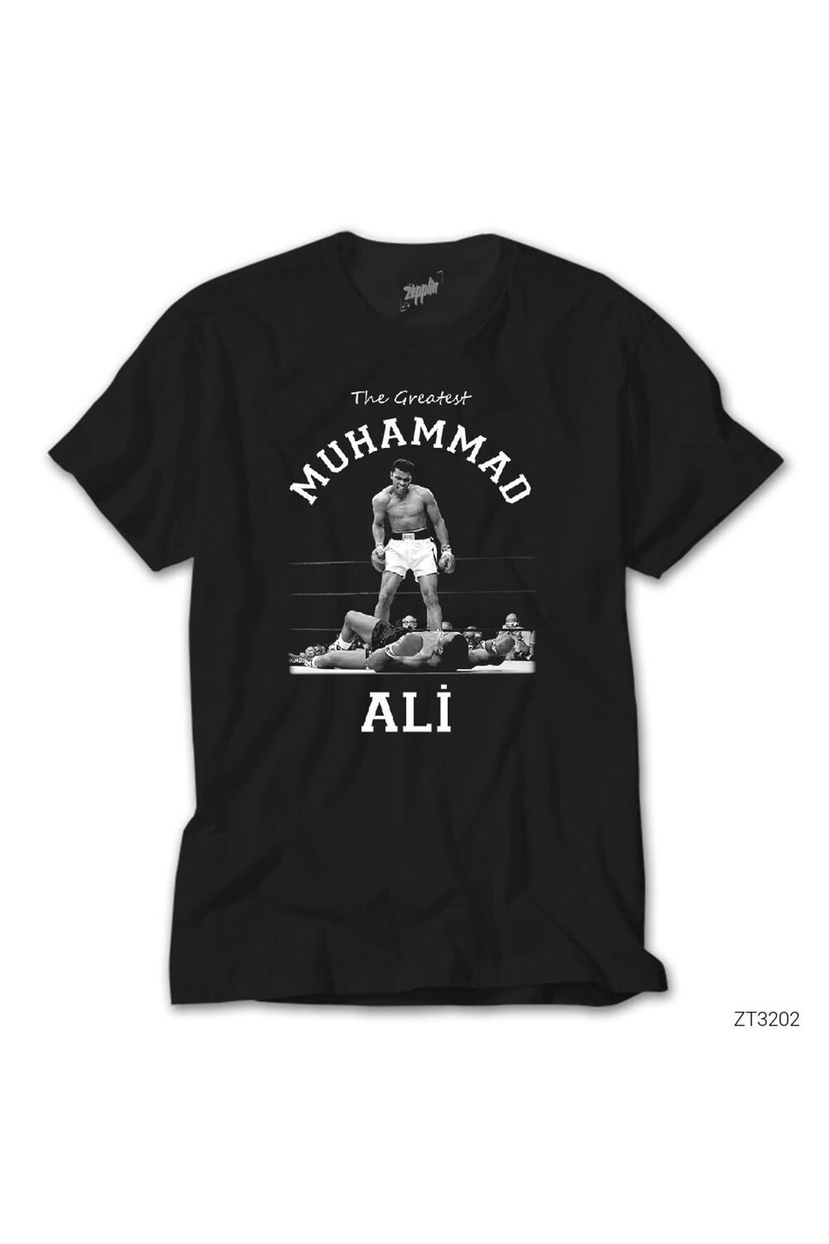 Z zepplin Muhammed Ali Knock Out Siyah Tişört