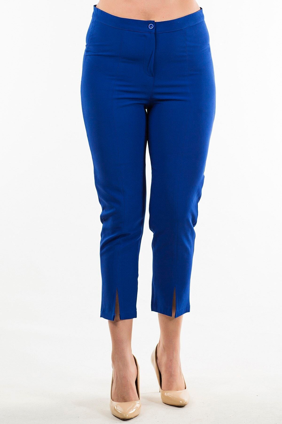 Womenice Mavi Klasik Kumaş Pantolon