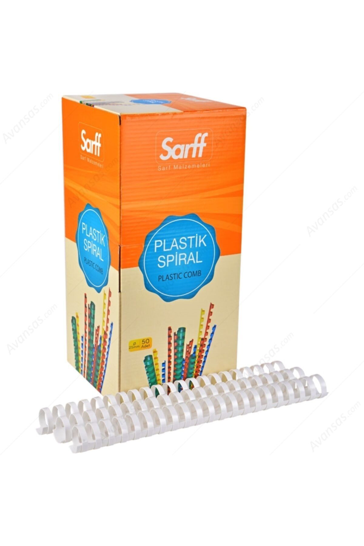 SARFF Plastik Spiral 38 Mm Beyaz 50 Li (1 Paket 50 Adet)