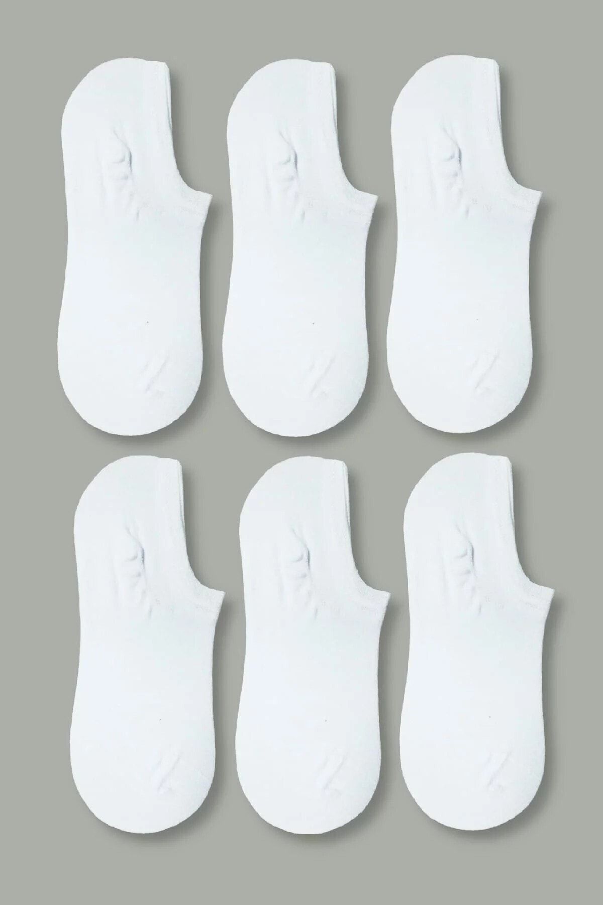 socksbox Kadın Beyaz 6 Çift Ekonomik Bambu Görünmez Sneakers Çorap