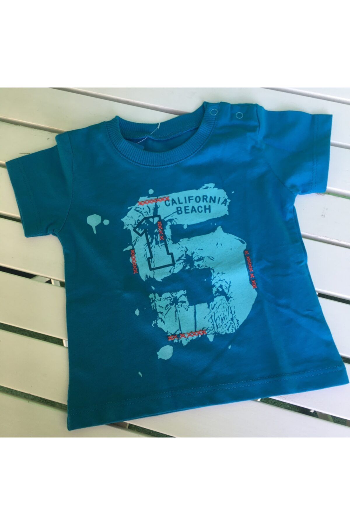 Bebepan Erkek Çocuk Mavi T-shirt 3-6 Ay