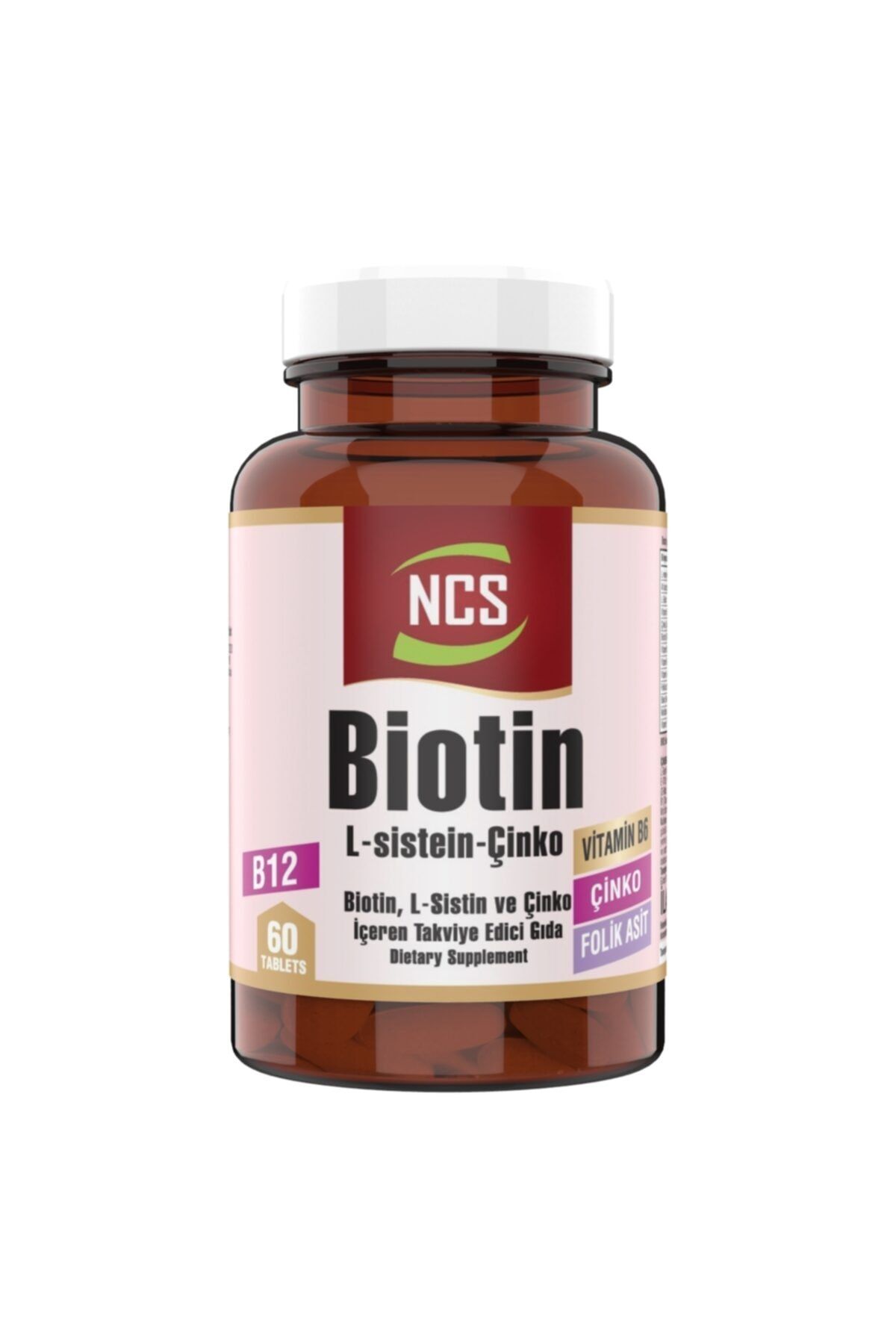 Ncs Biotin Folic Acid 60 Tablet L-sistein Metiyonin 2500 Mcg Çinko Vitamin B12
