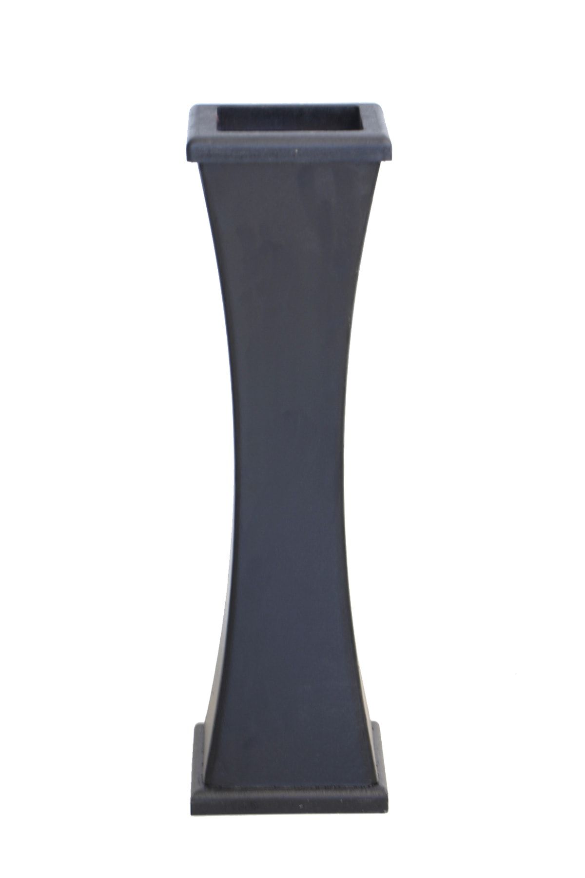 Yapay Çiçek Deposu Siyah İnce Belli Model Ahşap Vazo 50 cm