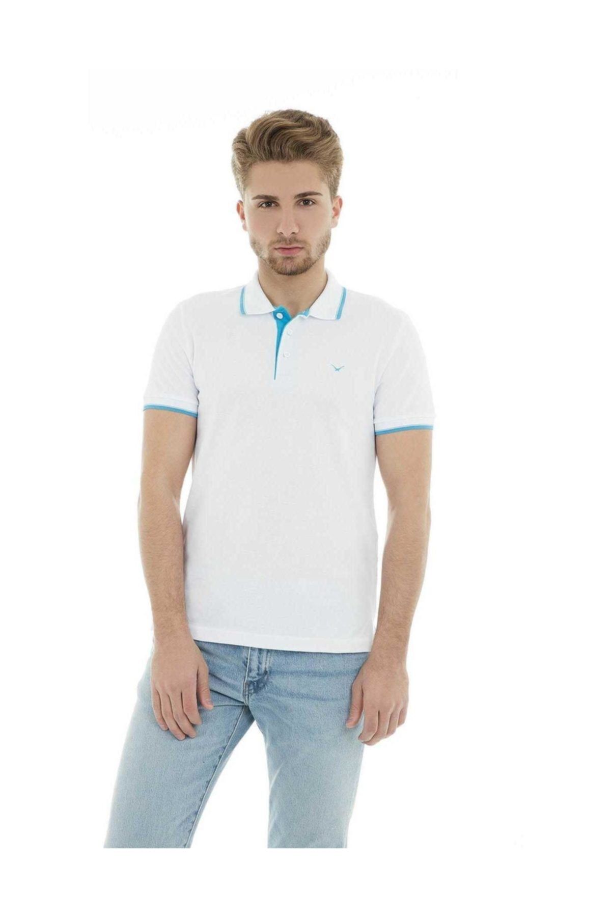 Cazador Erkek Beyaz Polo Yaka T-shirt-19YCEEOM4614