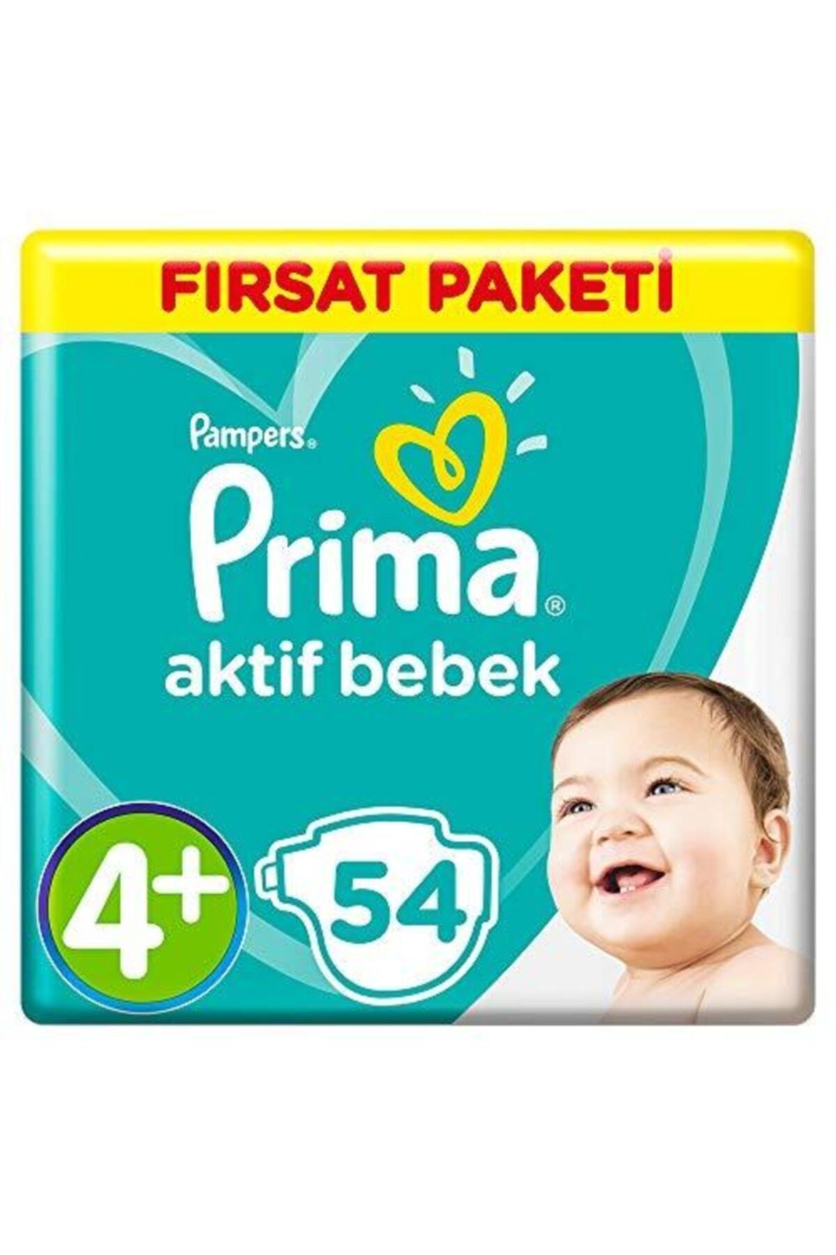 Prima Bebek Bezi Aktif Bebek 4+ Beden 54 Adet Maxi Plus Fırsat Paketi