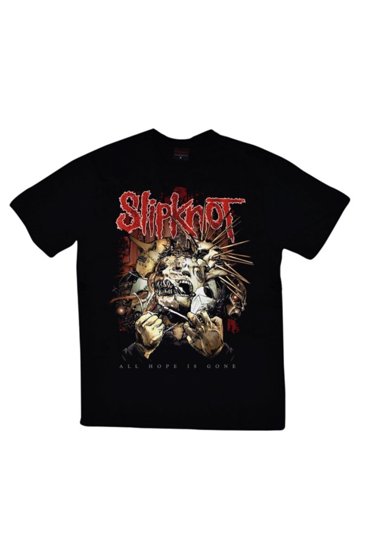 fame-stoned Erkek Siyah Slipknot Baskılı T-Shirt