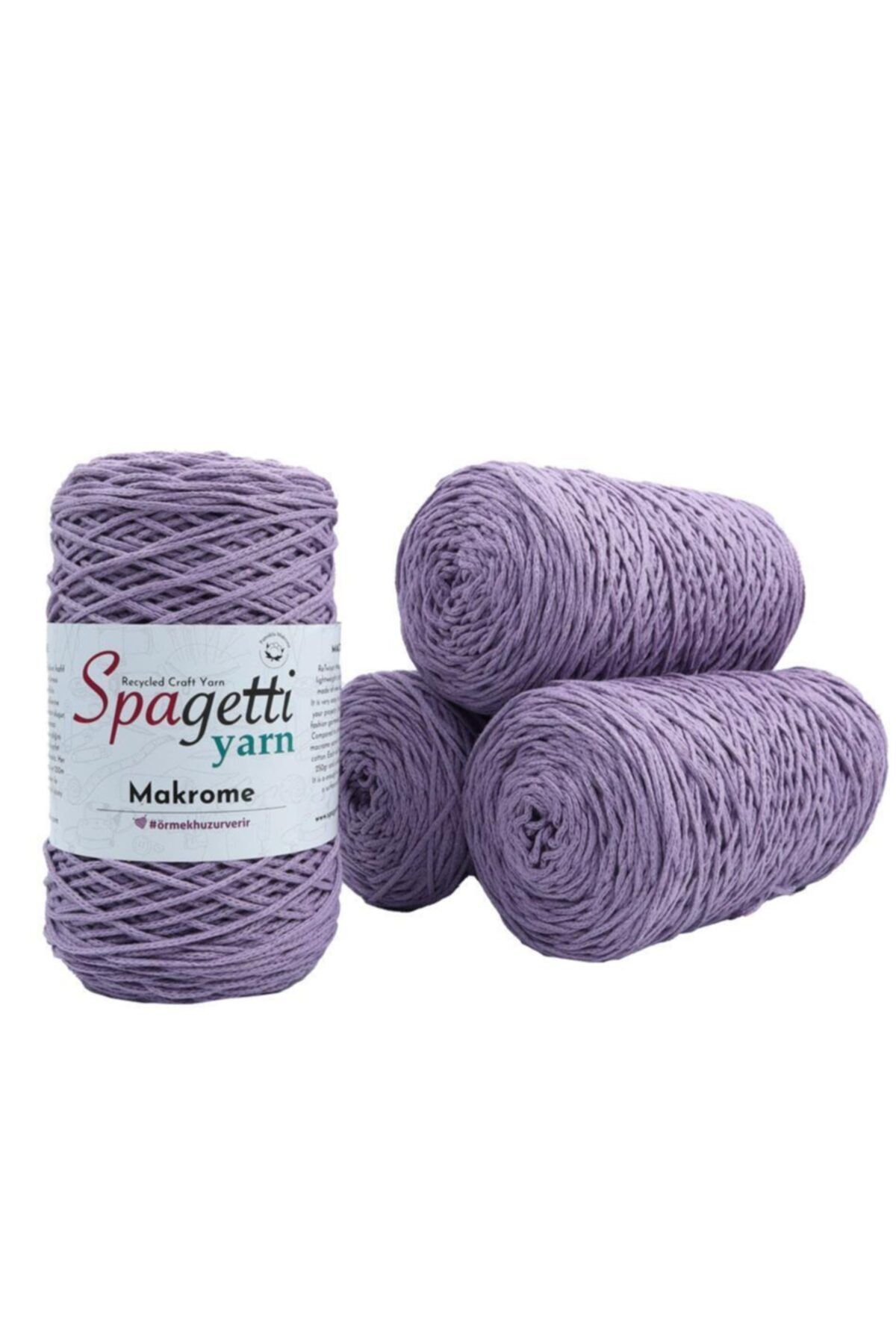 Spagettiyarn Açık Lila Makrome Ip - 4'lü Set