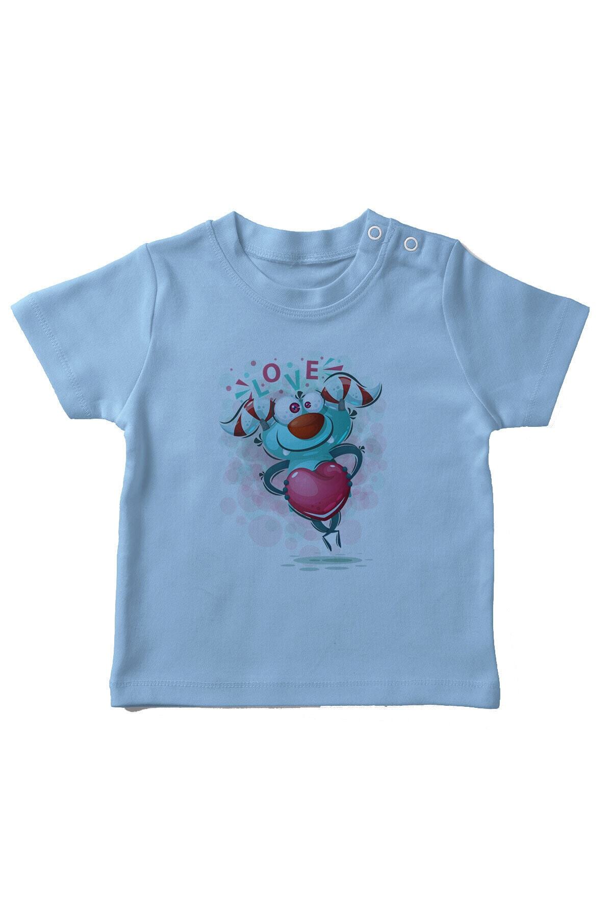 Angemiel Erkek Bebek Mavi Baby Elinde Kalp Tutan Şeker Boynuzlu Canavar