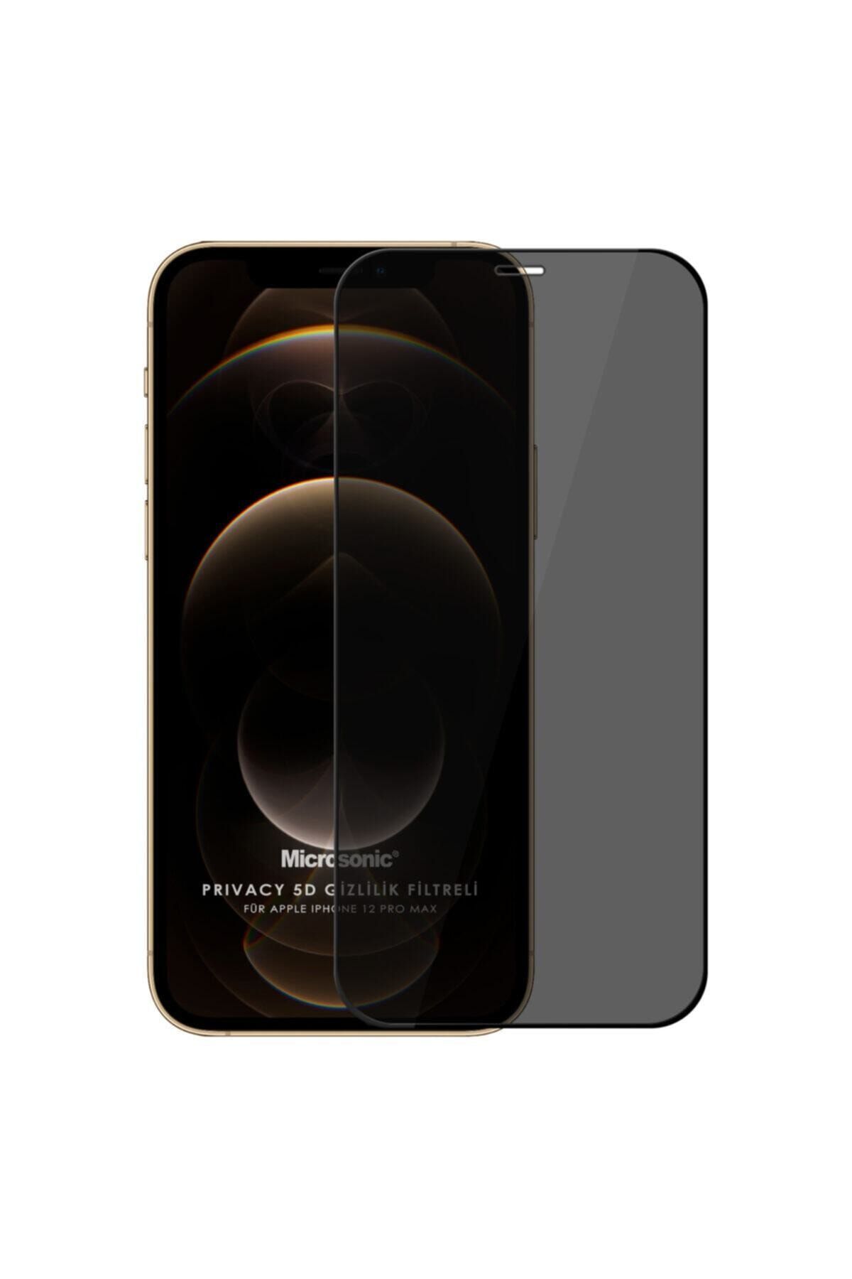 Telehome Iphone 12 Pro Max  uyumlu Hayalet Cam Tam Kaplayan Kırılmaz Cam